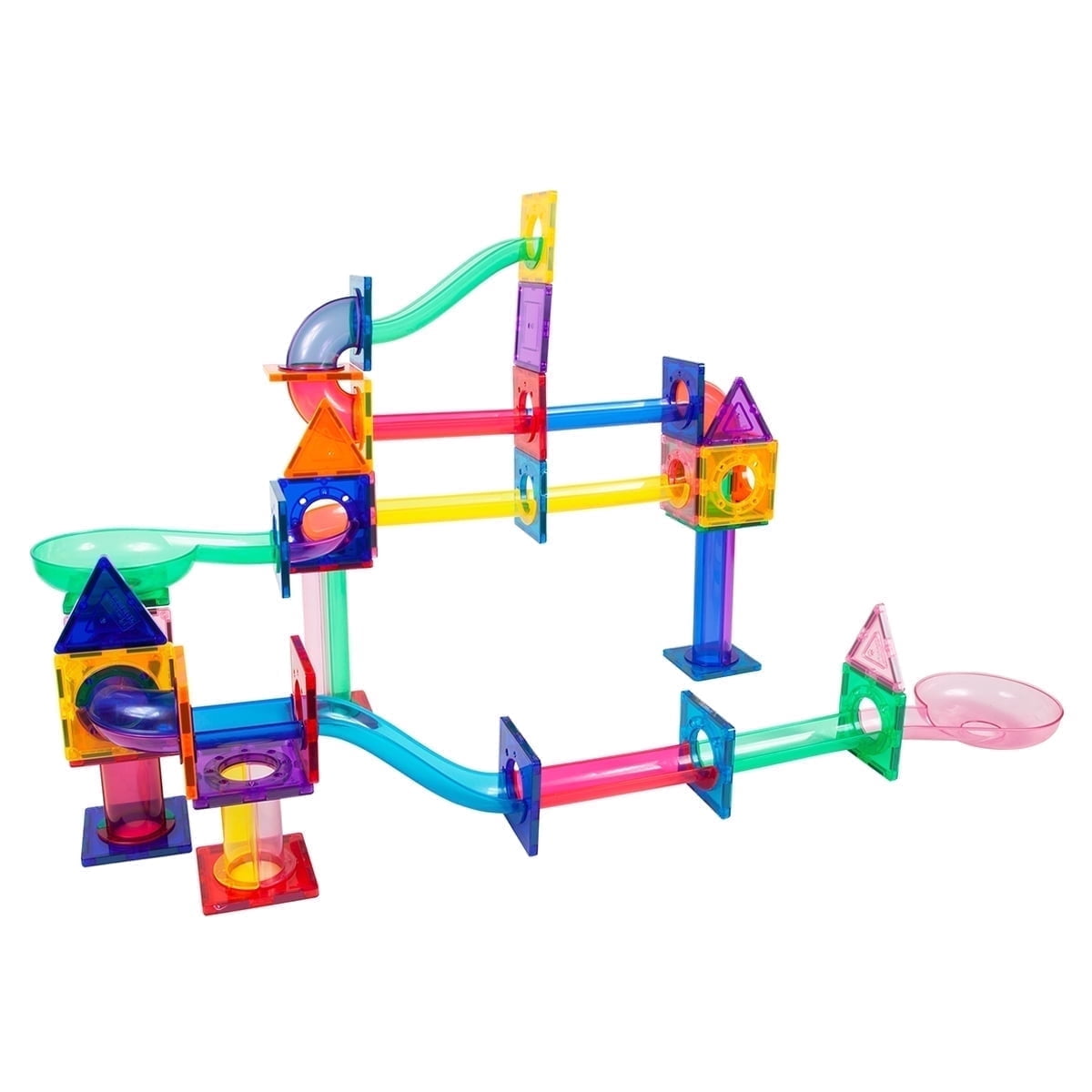 PICASSO TILES Marble Run Magnetic Building Blocks STEM Educational Race Track Set (71 Pieces) hrskg
