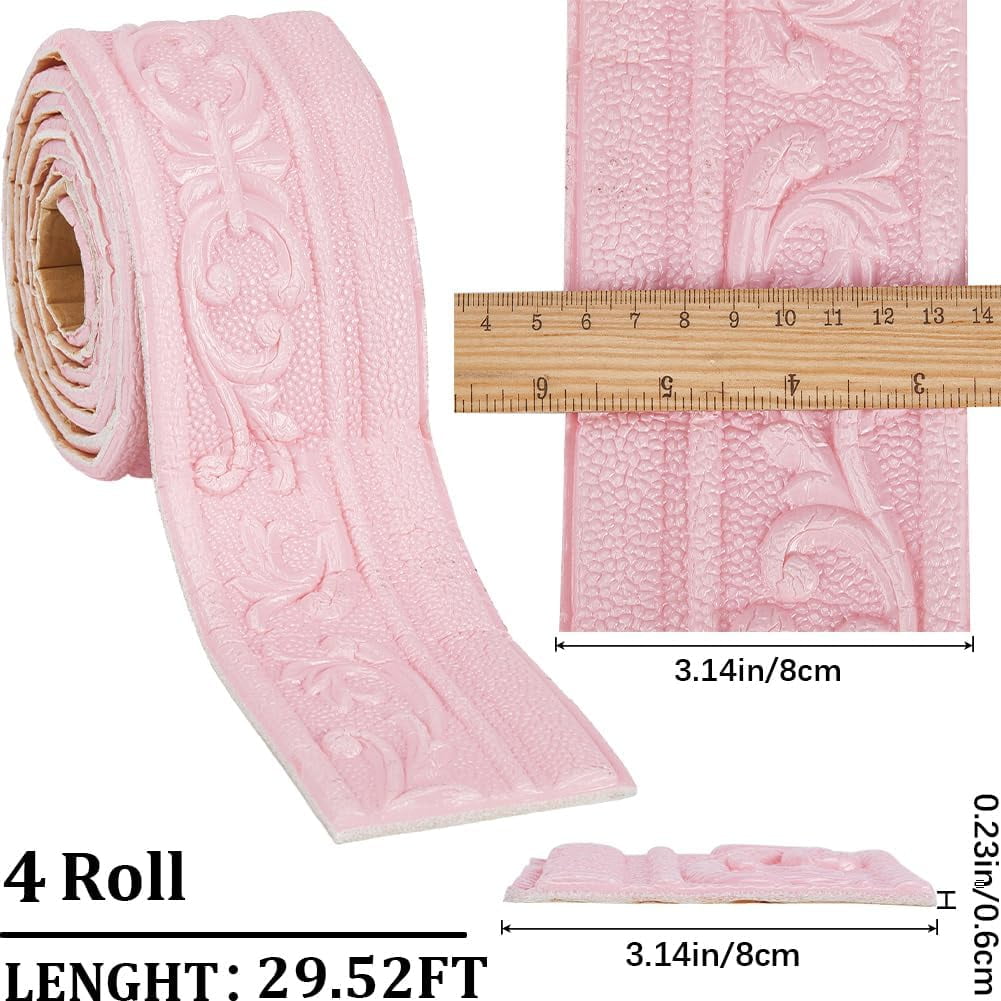 GLASSWINDS Flexible Peel and Stick Foam Molding Trim 3D Decorative Wall Border (White, 44.28 ft x 2 in) nave8