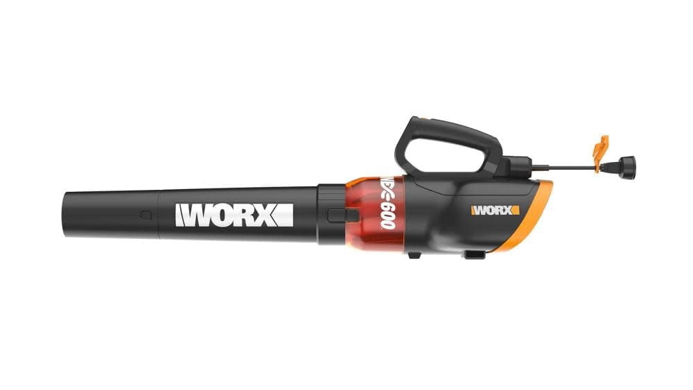 WORX WG520 Turbine 600 Electric Leaf Blower, 600 CFM High-Capacity Airflow (Orange/Black, 18.19 in x 9.76 in x 11.02 in) inixz