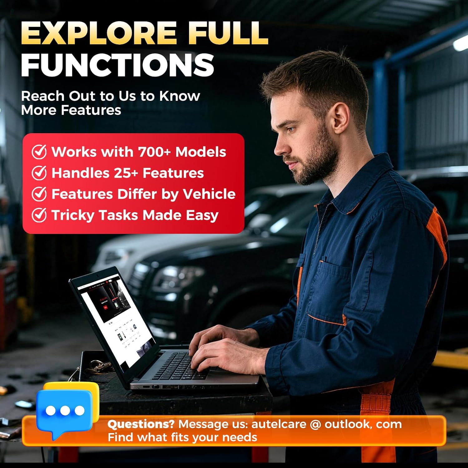 Autel MaxiIM KM100E Key Fob Programming Tool and Immobilizer Diagnostic Scanner (Black Red, 5.5 in Screen) 0v82w