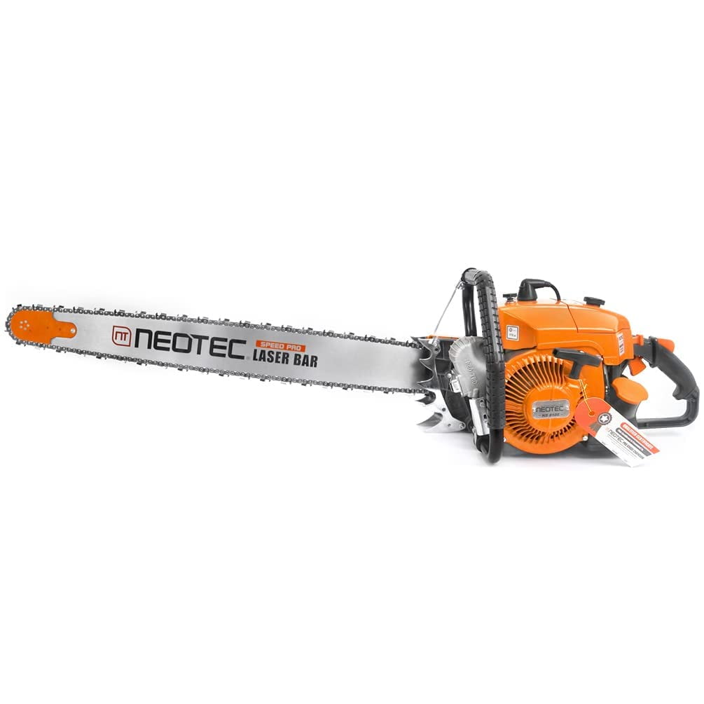 Neotec 105cc Gas Chainsaw with 36 in Guide Bar, Professional Heavy-Duty Gasoline Wood Cutting Saw (Orange, 36 in) yguev