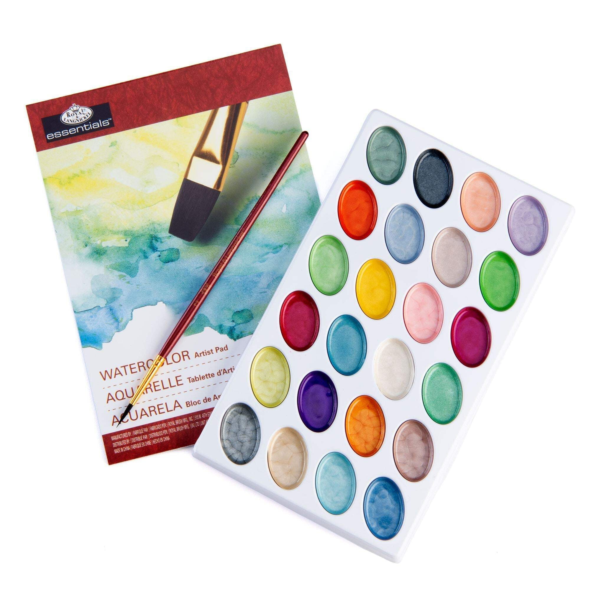 Royal & Langnickel Essentials Pearlescent Watercolor Painting Art Set (Black, 26pc) n4tdt