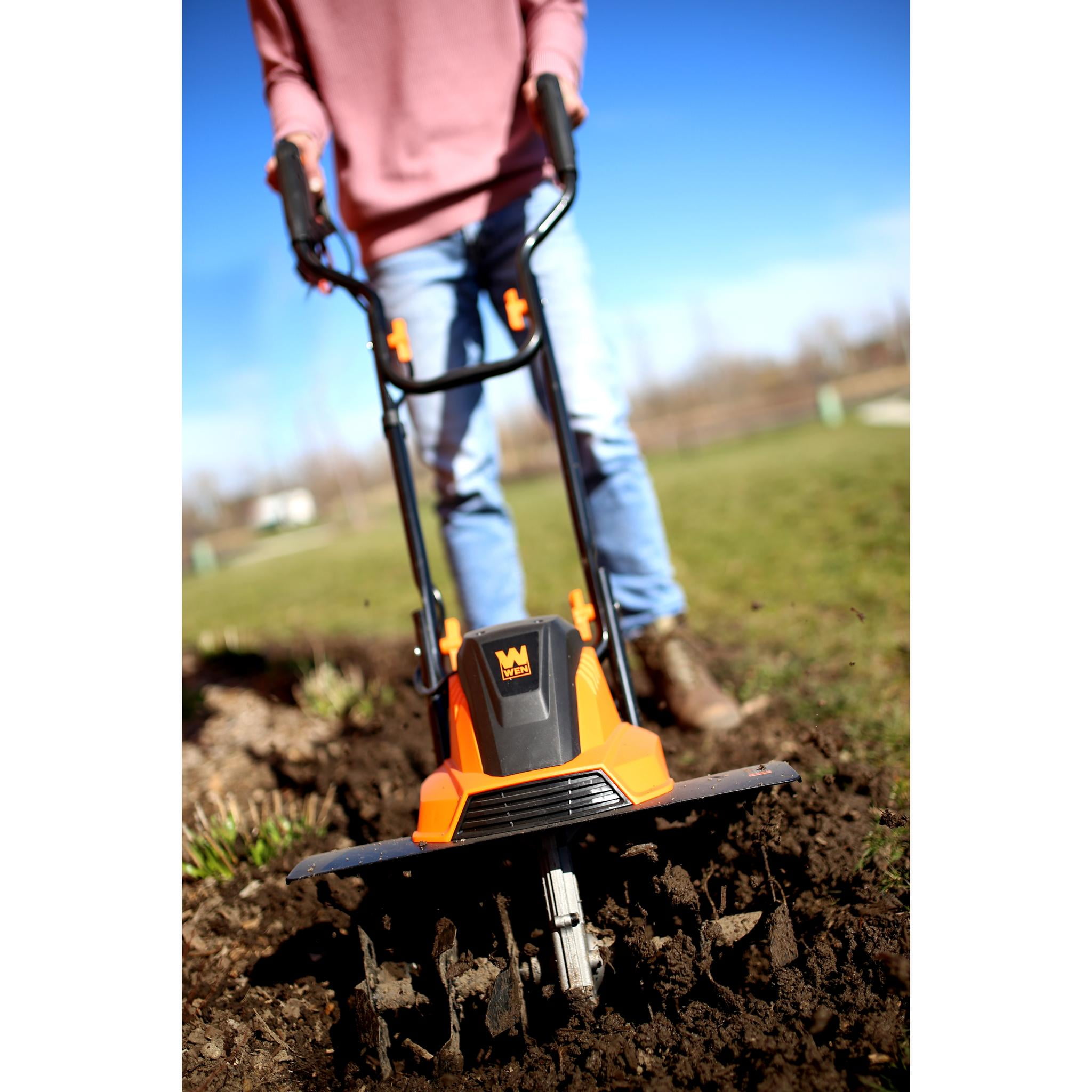 WEN Electric Tiller and Cultivator, Heavy-Duty Garden Soil Preparation Tool (18 in, 13.5-Amp) 2hg47