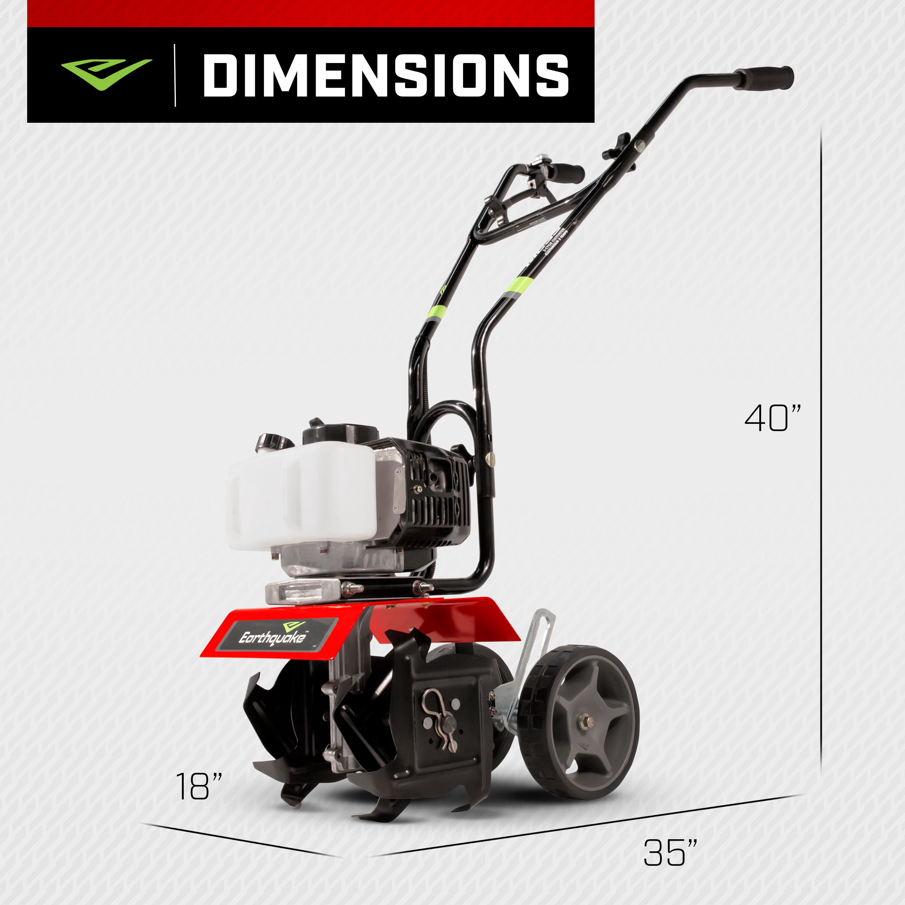 Earthquake MC33 Mini Tiller Cultivator (Red, 29 lb) vc1ng