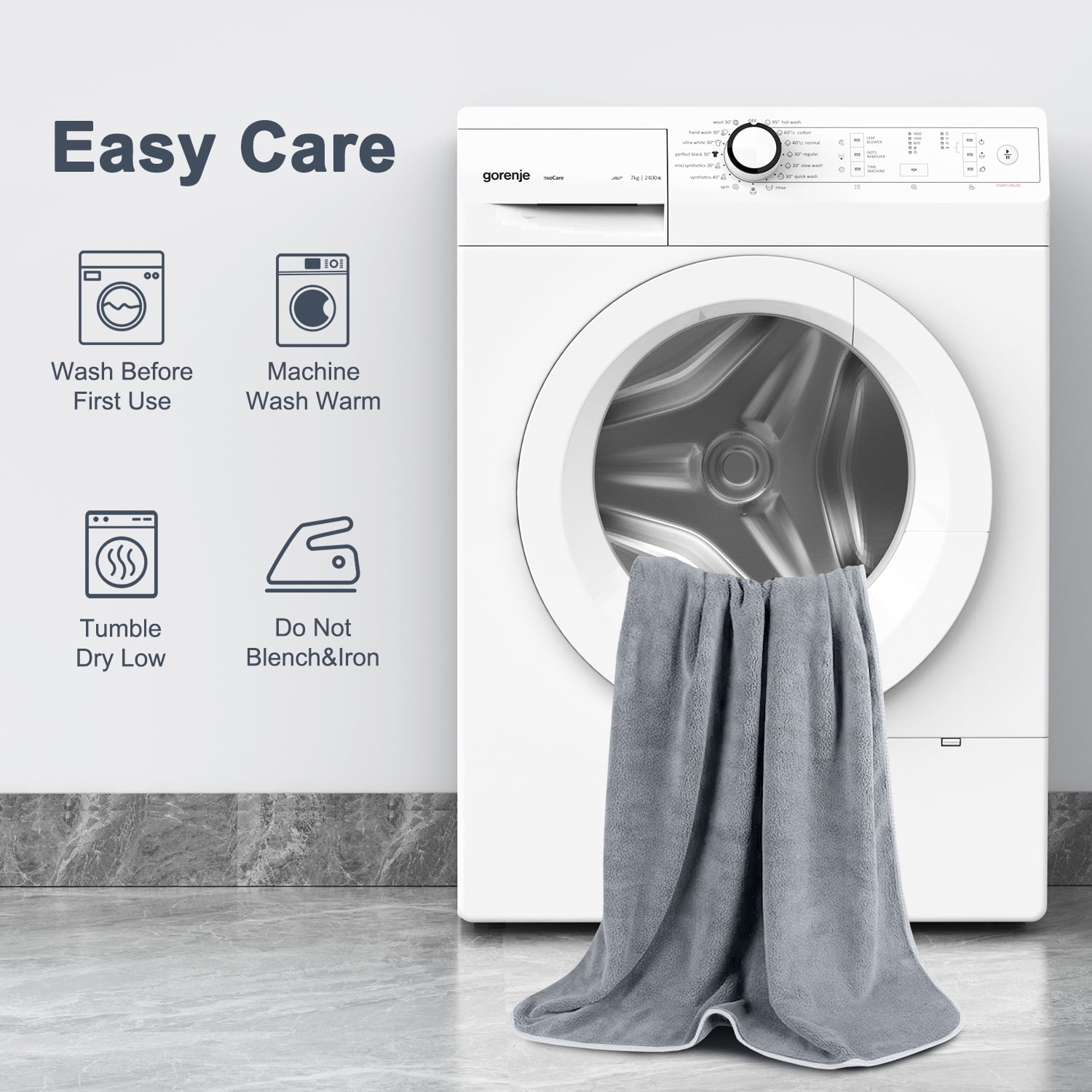 Cshidworld Bath Towels Set of 4, Highly Absorbent Quick-Dry Microfiber Bath Sheets (Grey, 28 in x 55 in) tfh7m