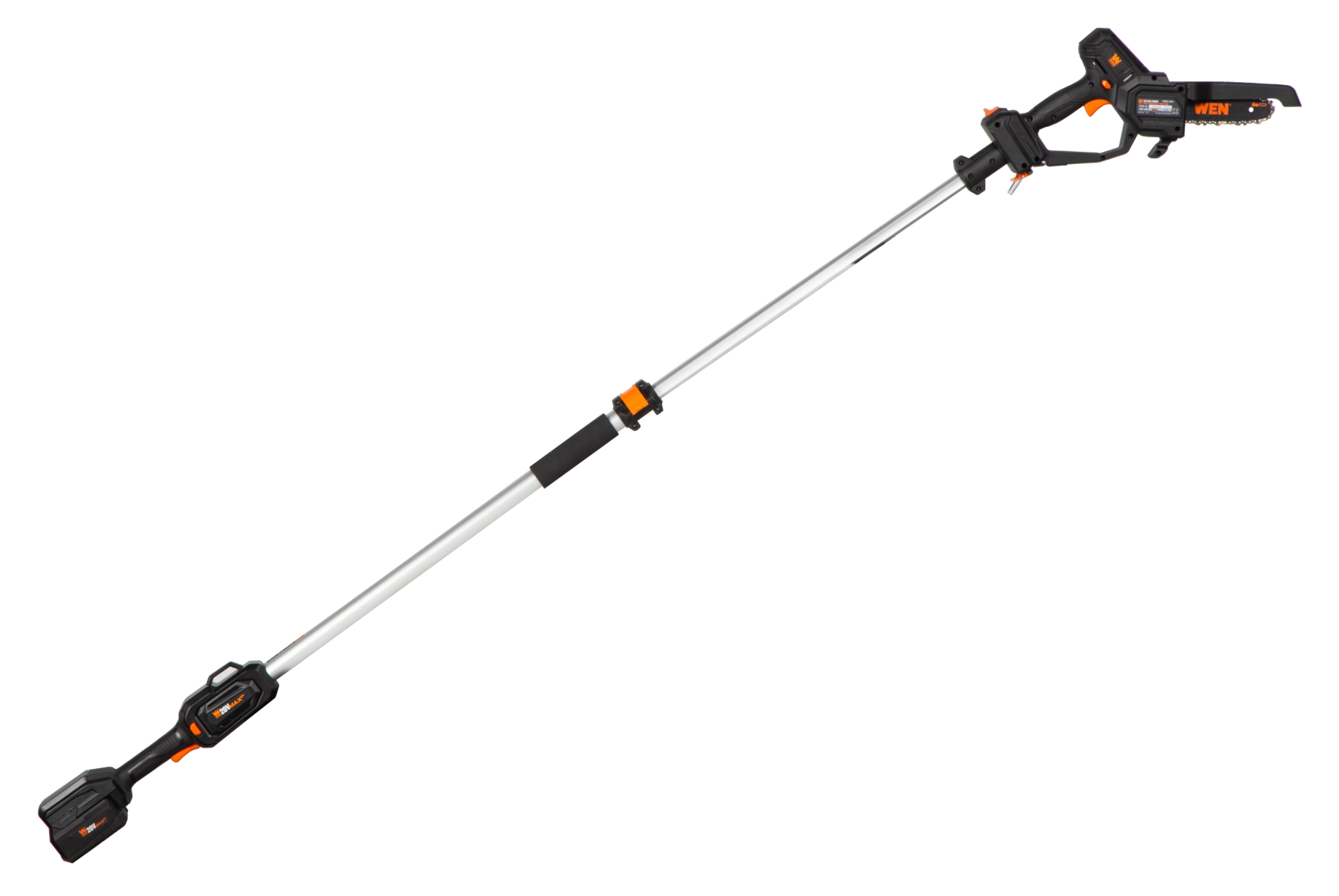WEN 20V Max Cordless 2-in-1 Chainsaw and Pole Saw (6-inch, 12.3 ft Reach, 4Ah Battery and Charger) lmm3f