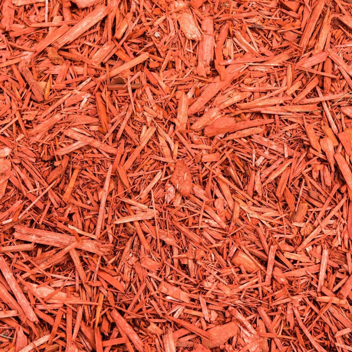 ZCXP Premium Red Wood Mulch Decorative Landscaping Wood Chips for Garden and Lawn (Red, 18 lb) 3dfiq