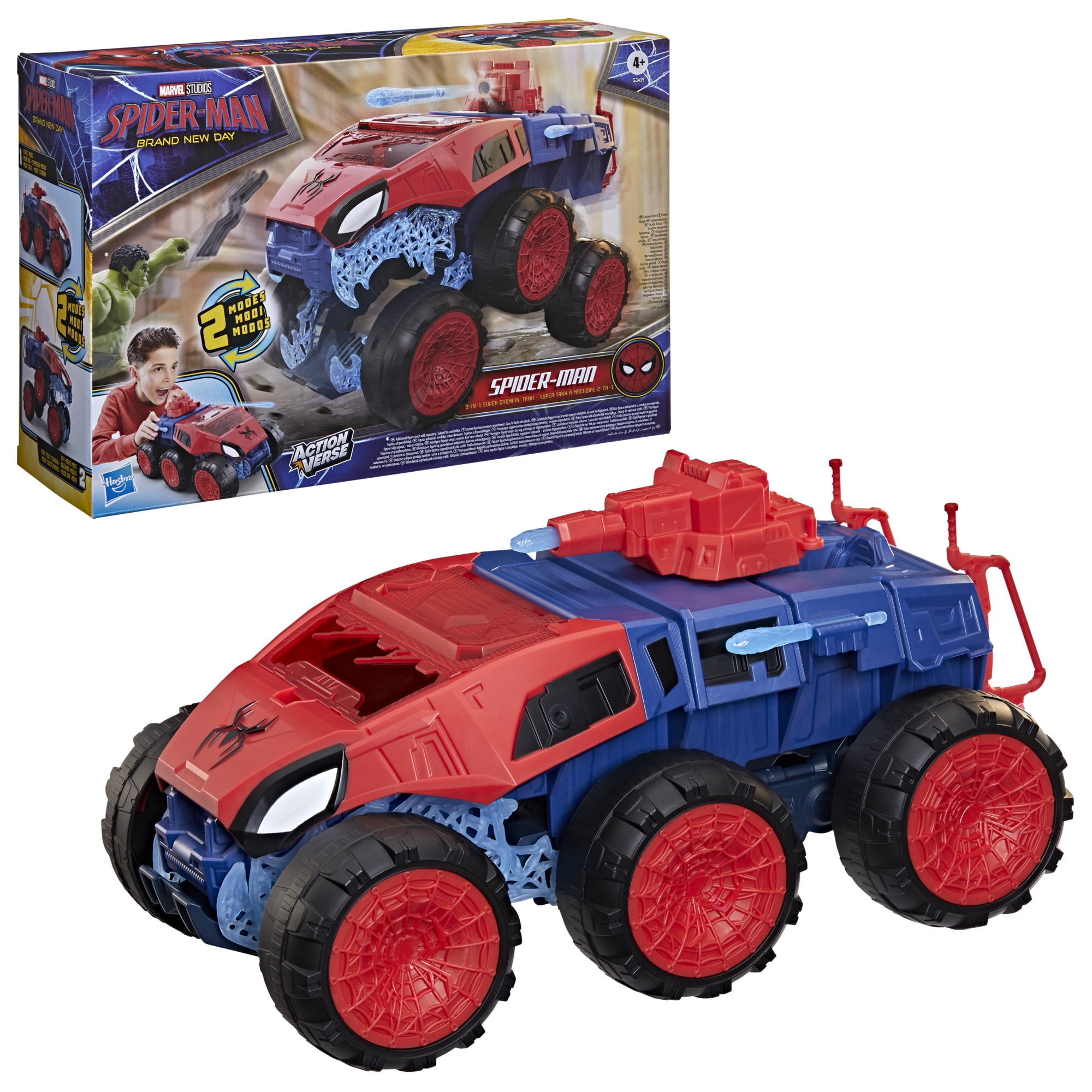 Spider-Man Marvel Brand New Day 2-In-1 Super Chompin Tank Action Figure and Toy Vehicle (4.5 in) e14x0