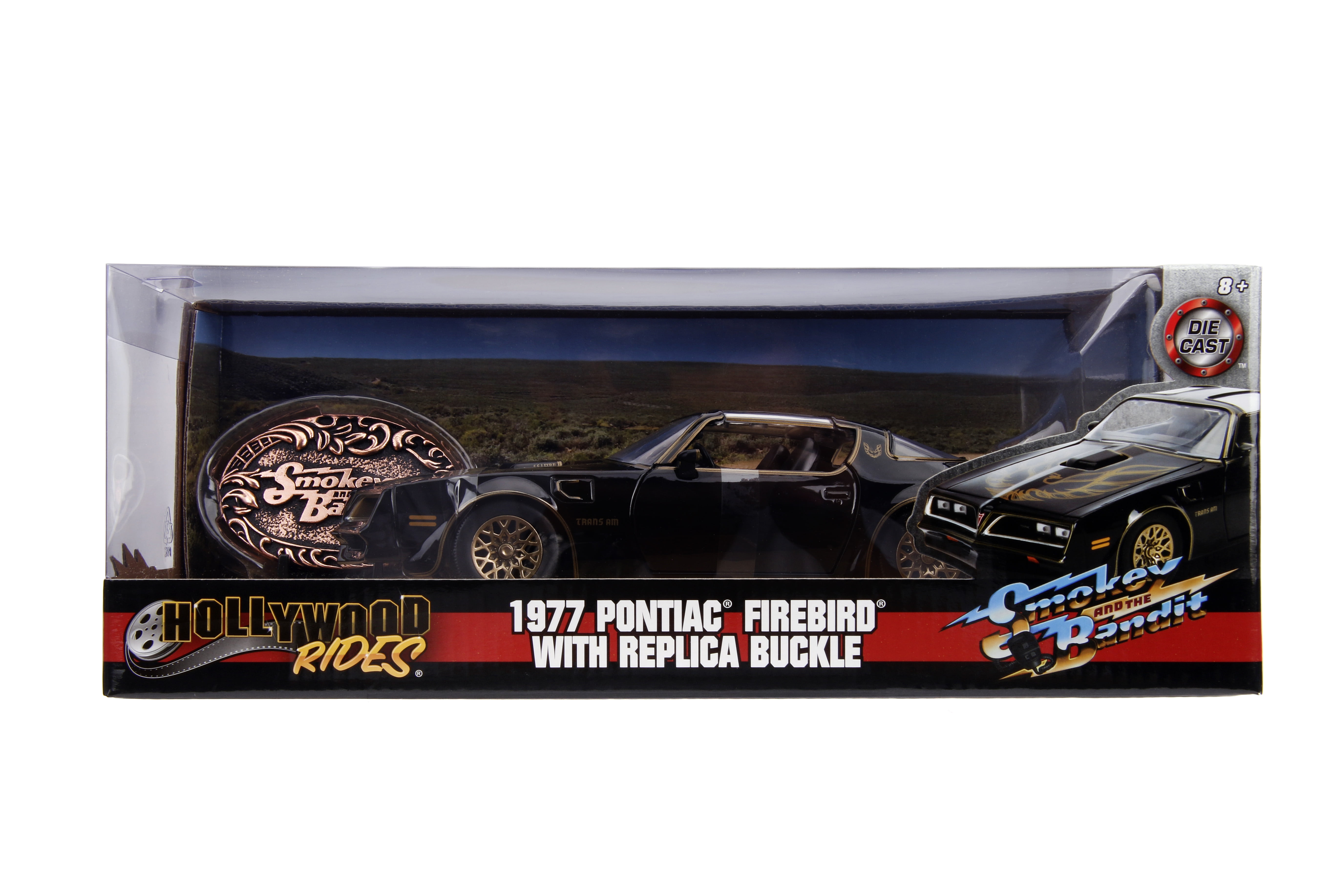 Jada Toys Smokey and The Bandit 1977 Pontiac Firebird Die-cast Model Car with Collectible Belt Buckle (1:24 Scale) bufy9