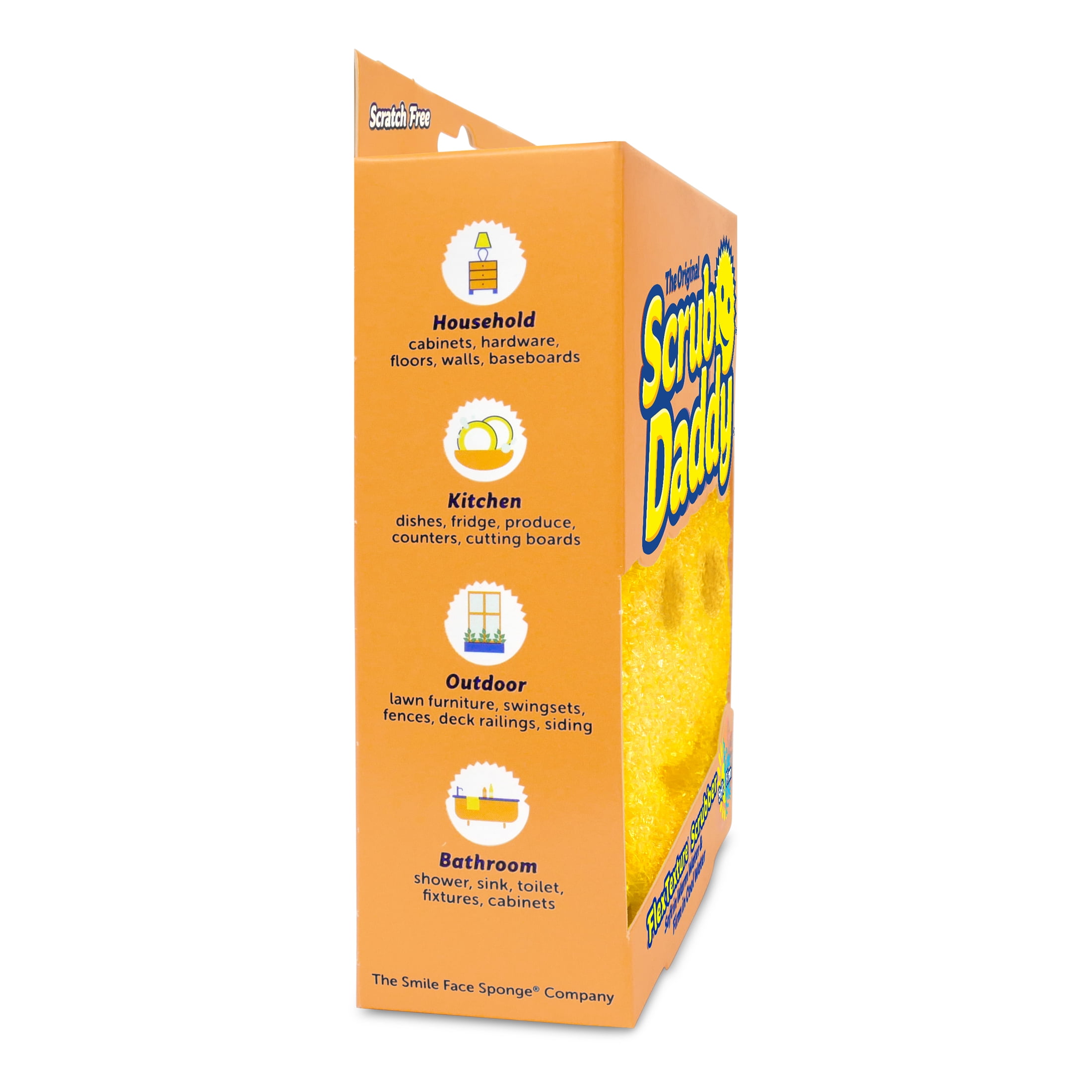 Scrub Daddy Original Scratch-Free Cleaning Sponge, Heavy-Duty Kitchen & Bath Scrubber (Yellow, 1 Count) vpfd7