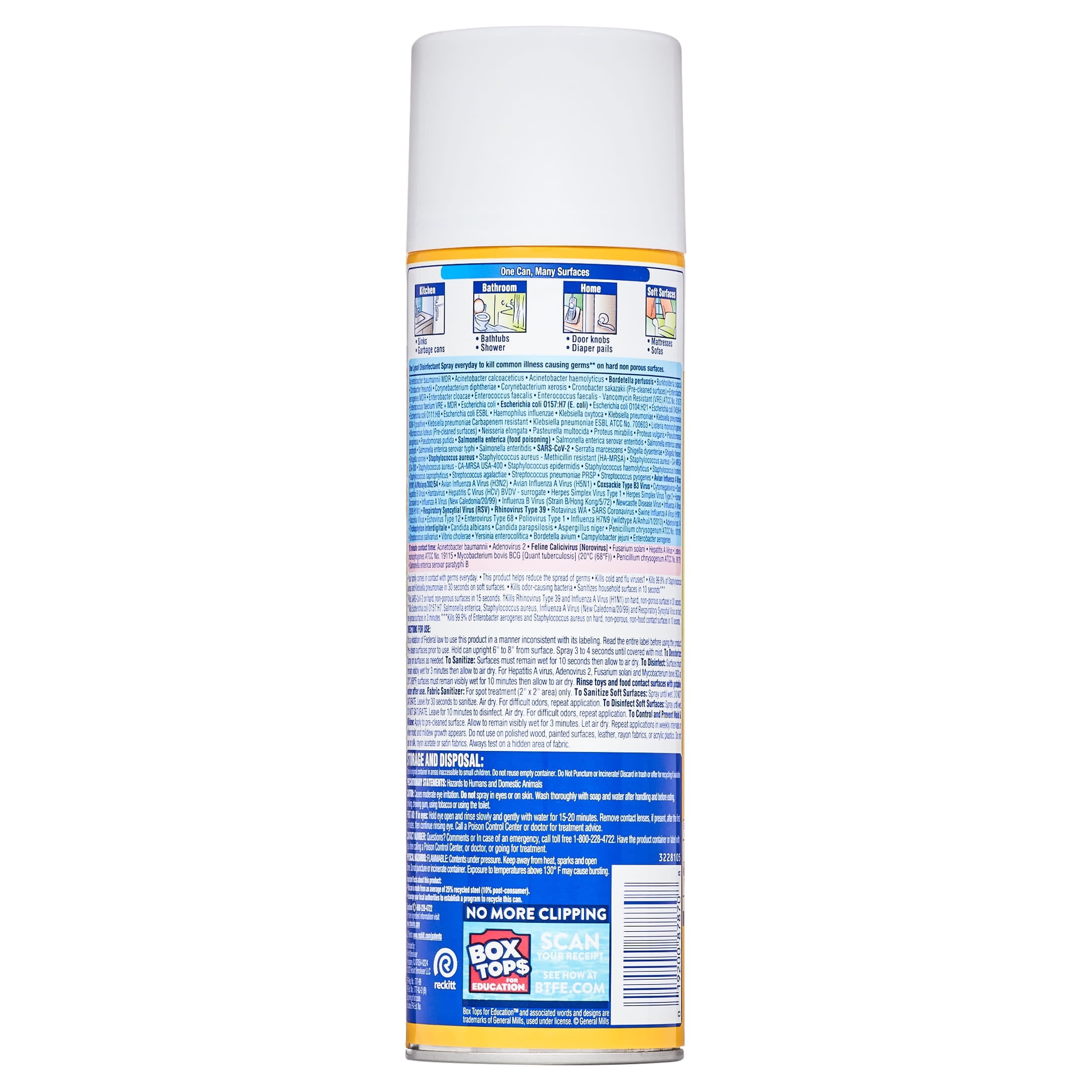 Lysol Disinfectant Spray, Antibacterial Surface Sanitizer and Deodorizer (Lemon Breeze, 19 oz) rtg1b