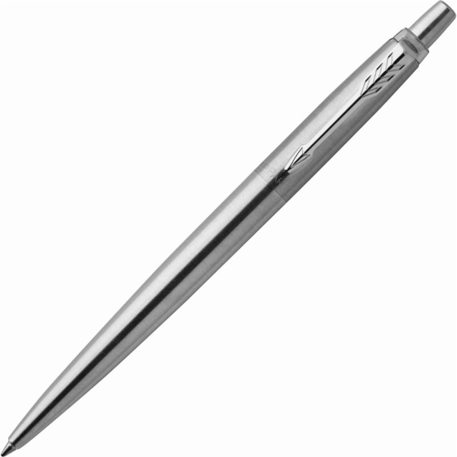 Parker Jotter Ballpoint Pen Stainless Steel Retractable Writing Instrument (Silver, 1 Count) a06j8