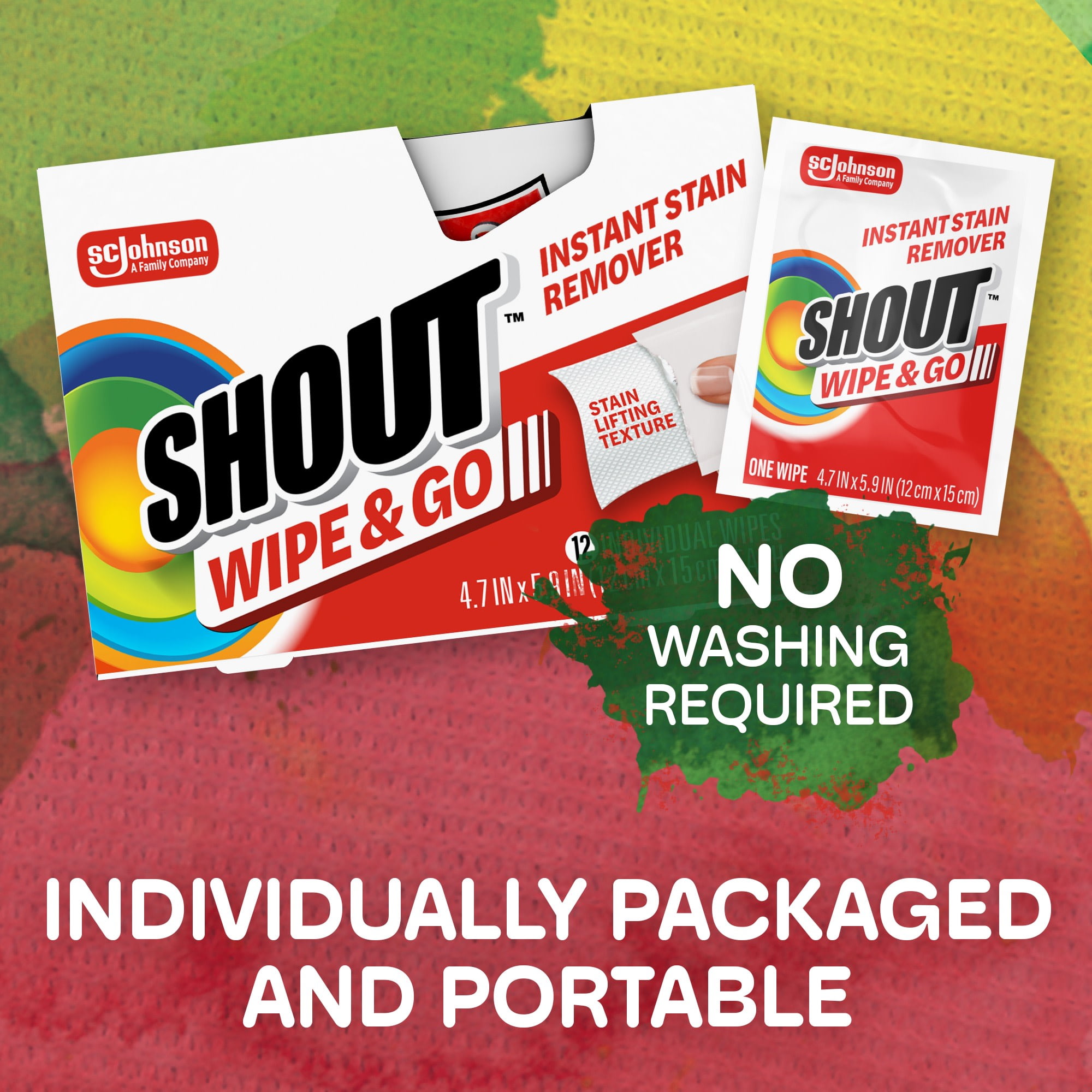 Shout Wipe & Go Instant Laundry Stain Remover Wipes (12 Count) 2rhd6