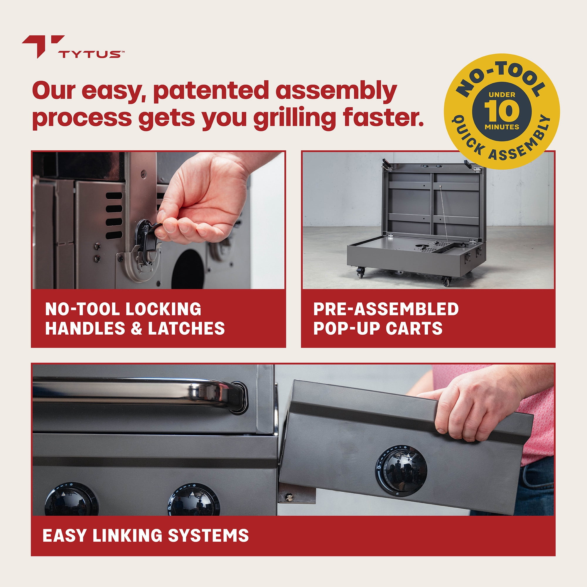 TYTUS Modular Duo 4-Burner Gas Grill and 2-Burner Gas Griddle Station with Light and Cover (Grey) so82u