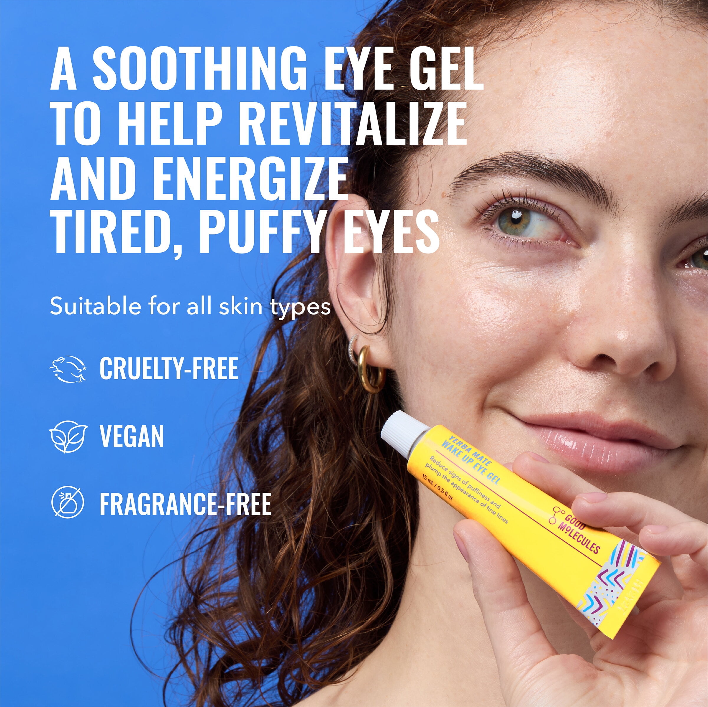 Good Molecules Yerba Mate Wake Up Eye Gel, Hydrating Caffeine Treatment for Dark Circles and Puffiness (0.5 fl oz) efp9s