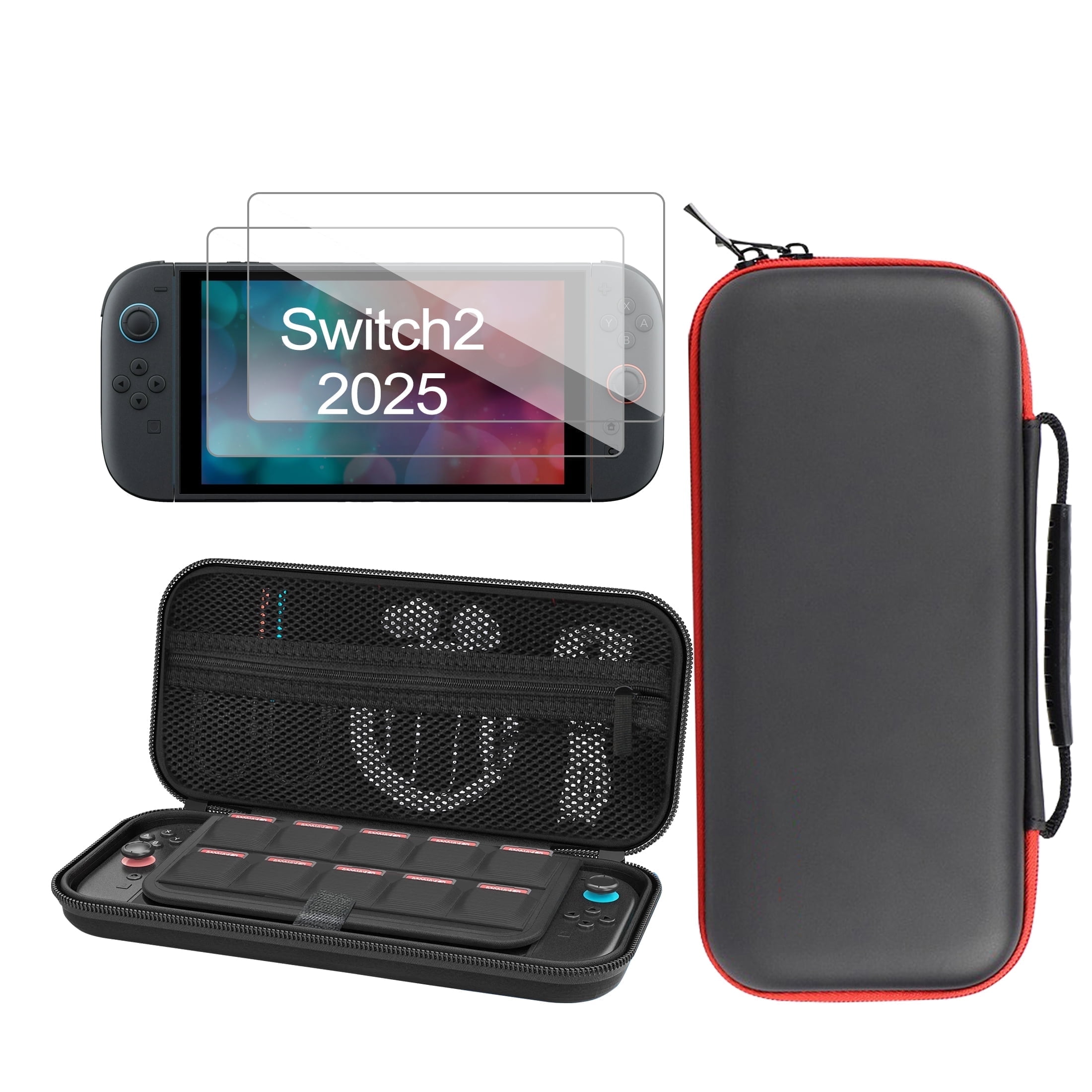 YUOY Carrying Case for Nintendo Switch 2 (2025), Hard EVA Travel Protective Storage Bag with Screen Protector (Black, 1 Pack) kvp0u