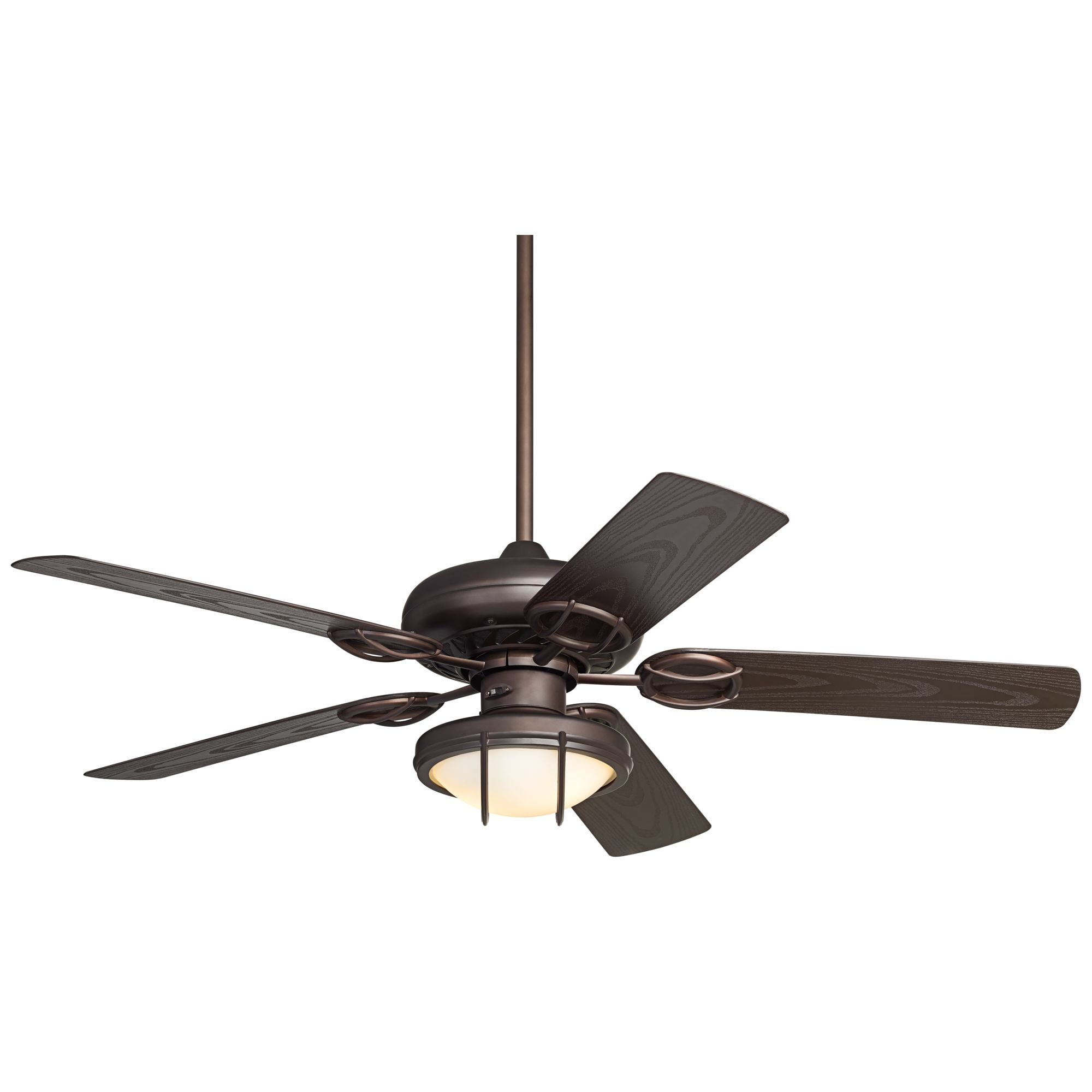 Casa Vieja Orb Rustic Indoor Outdoor Ceiling Fan with LED Light Kit (Oil Rubbed Bronze, 52 in) obf85