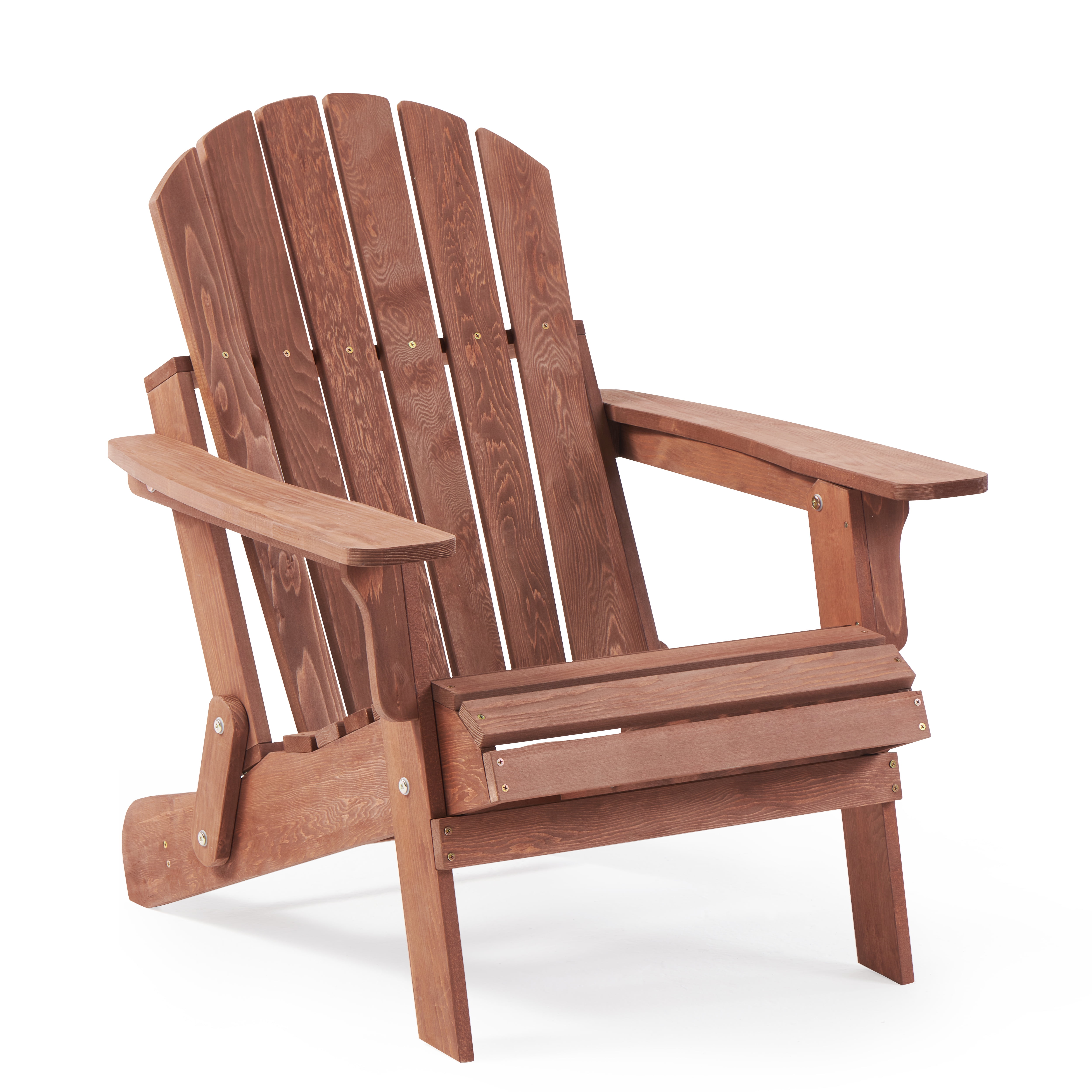 MEDERLO Oversized Folding Adirondack Chair, Solid Cedar Wood Patio Lounge Chair for Garden and Deck (Brown, 34 in x 29 in x 33 in) zic0x