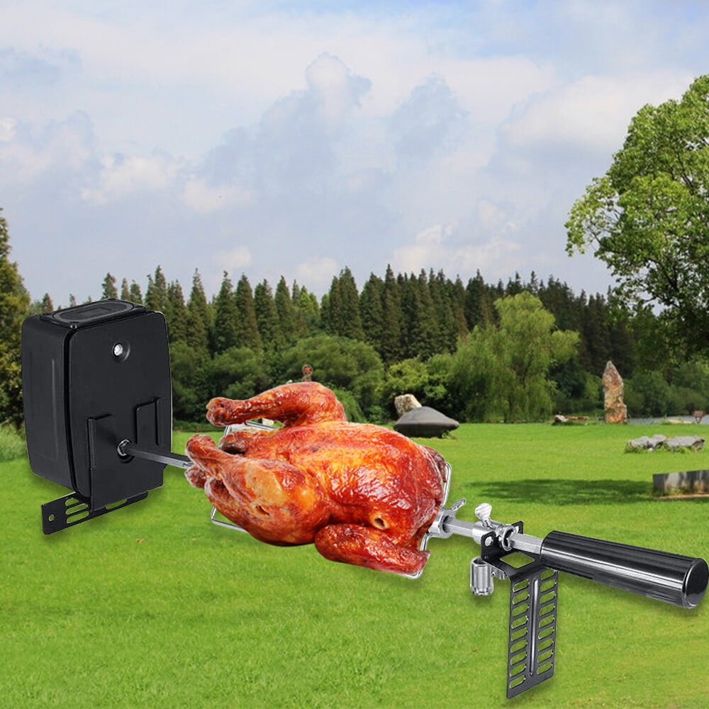 Generic Electric Barbecue Rotisserie Kit (360° Rotatable, Adjustable Stainless Steel Grill Rack, 15.43 lb Capacity) dv6v2