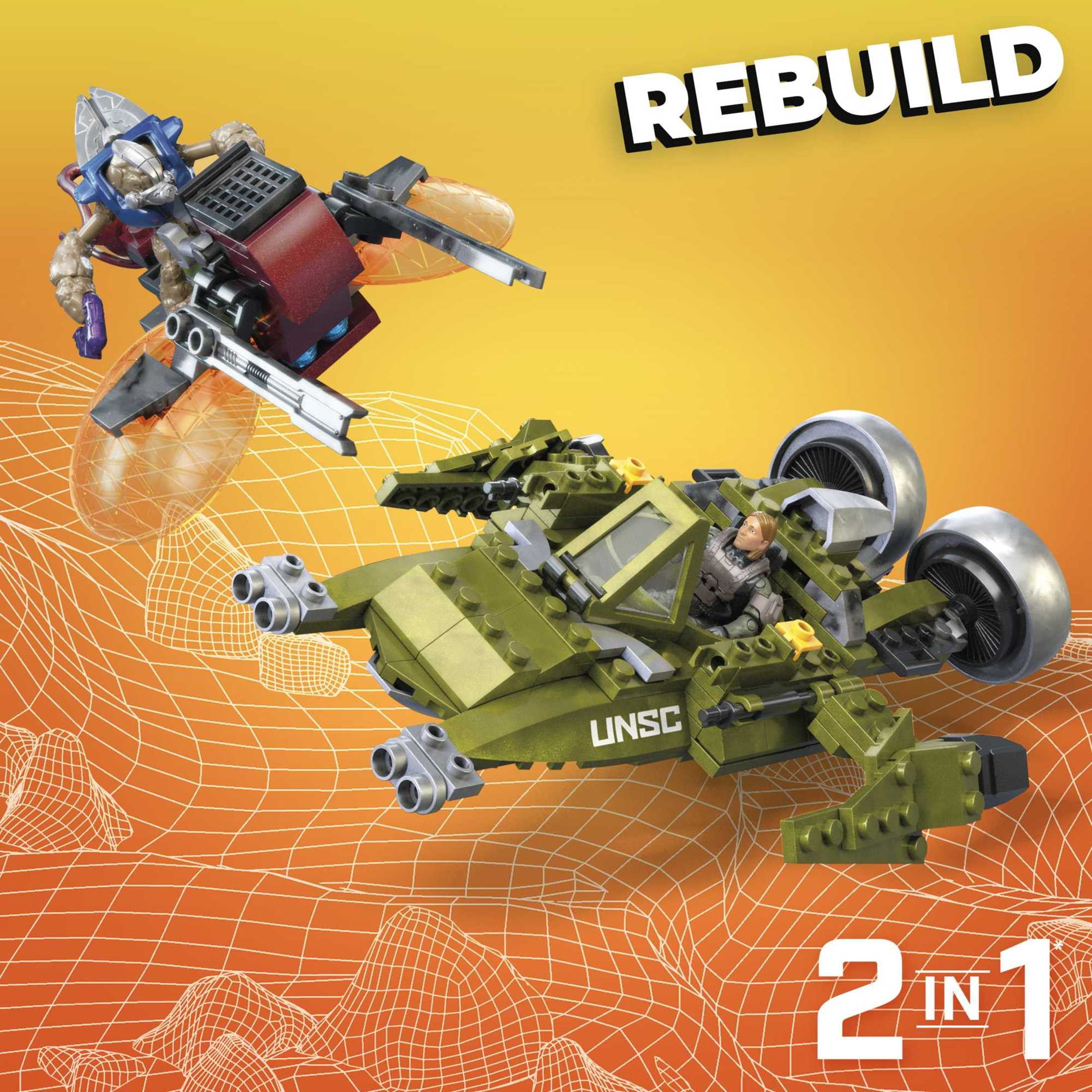 Mega Construx Halo Infinite UNSC Wasp Onslaught Building Set with 4 Action Figures (409 Pieces) 7zgov