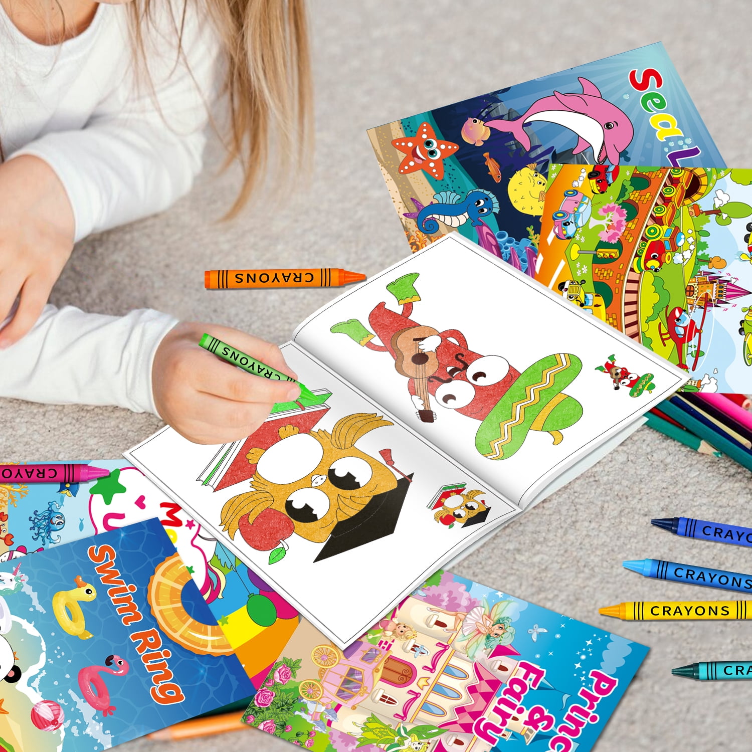 Kalysky Mini Coloring Books for Kids Activity Set (15 Pack, 5.9 in x 8.5 in) 4pc8e