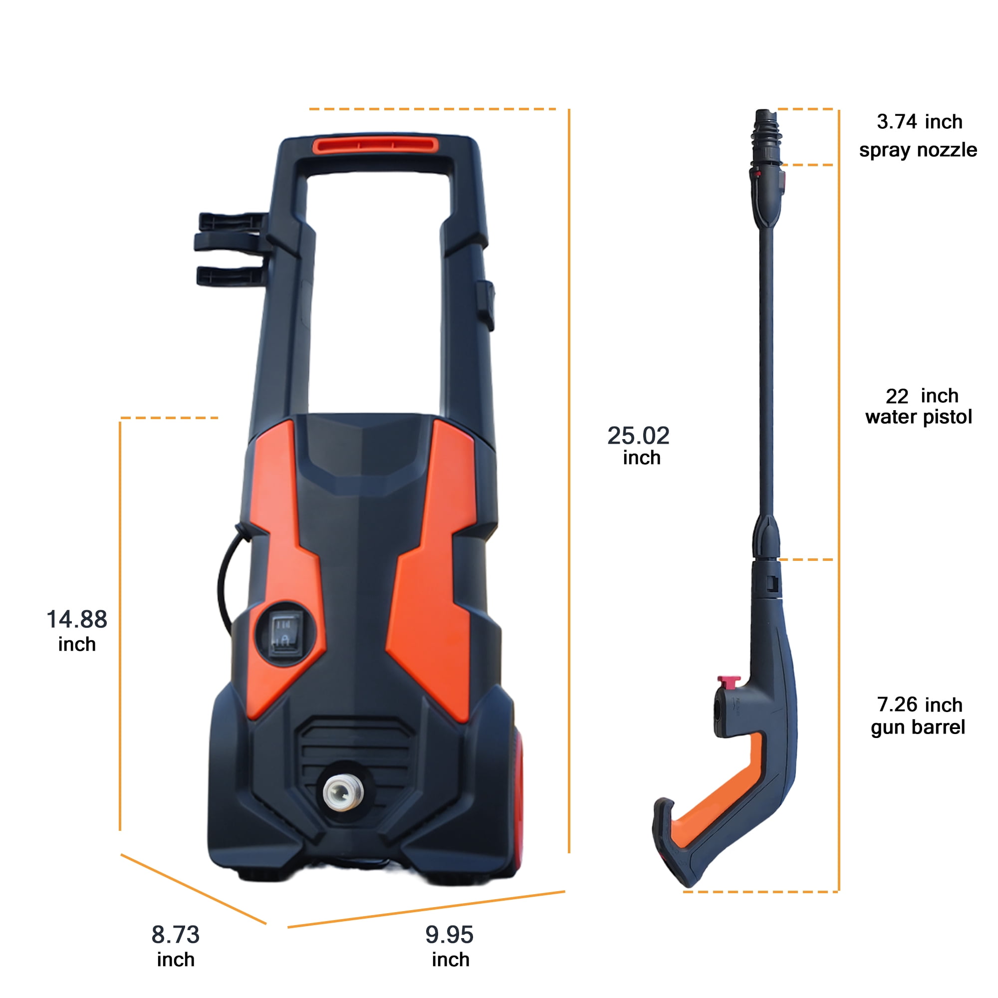 ONAIL Electric Pressure Washer, Heavy-Duty Power Cleaner for Cars, Patios, and Driveways (2800 PSI, 2.0 GPM) bv3dl