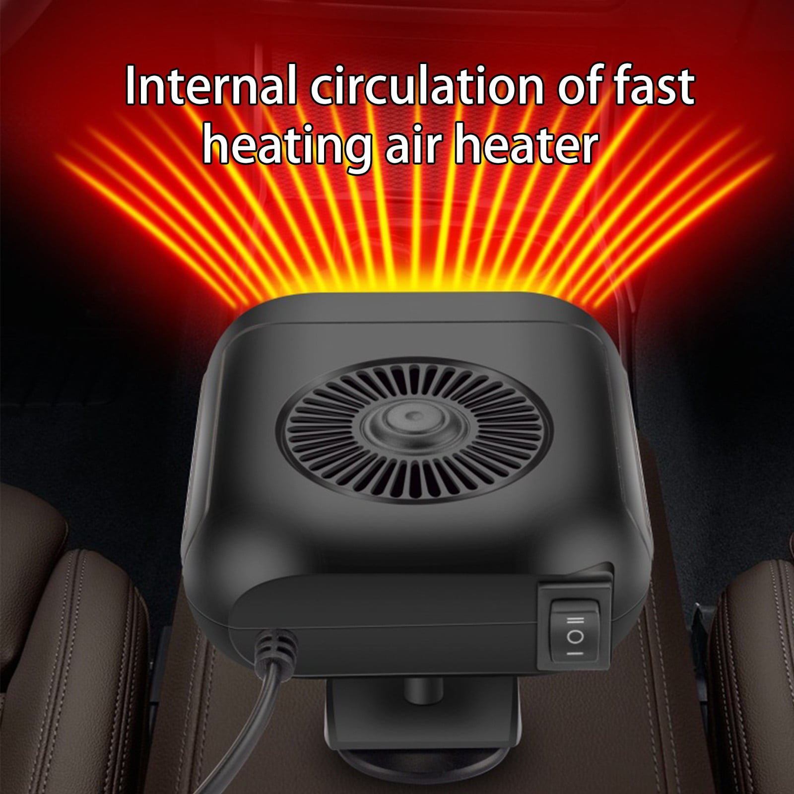 ZFYXGS 2-in-1 Portable Car Heater and Windshield Defroster (24V, Black) 7li9p