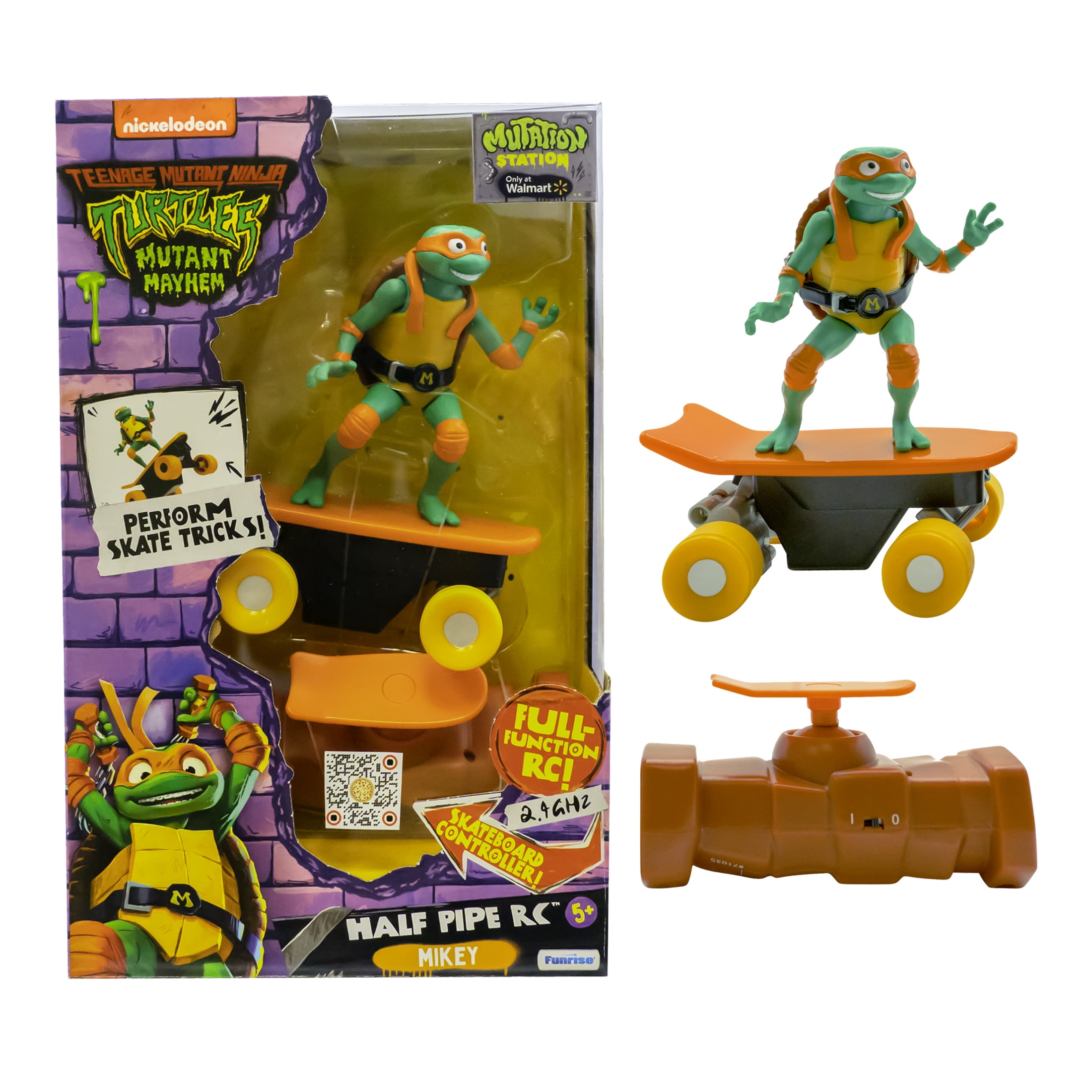 Teenage Mutant Ninja Turtles Michelangelo Half Pipe RC Skateboard Vehicle (Orange, 12 in) 4d8lw