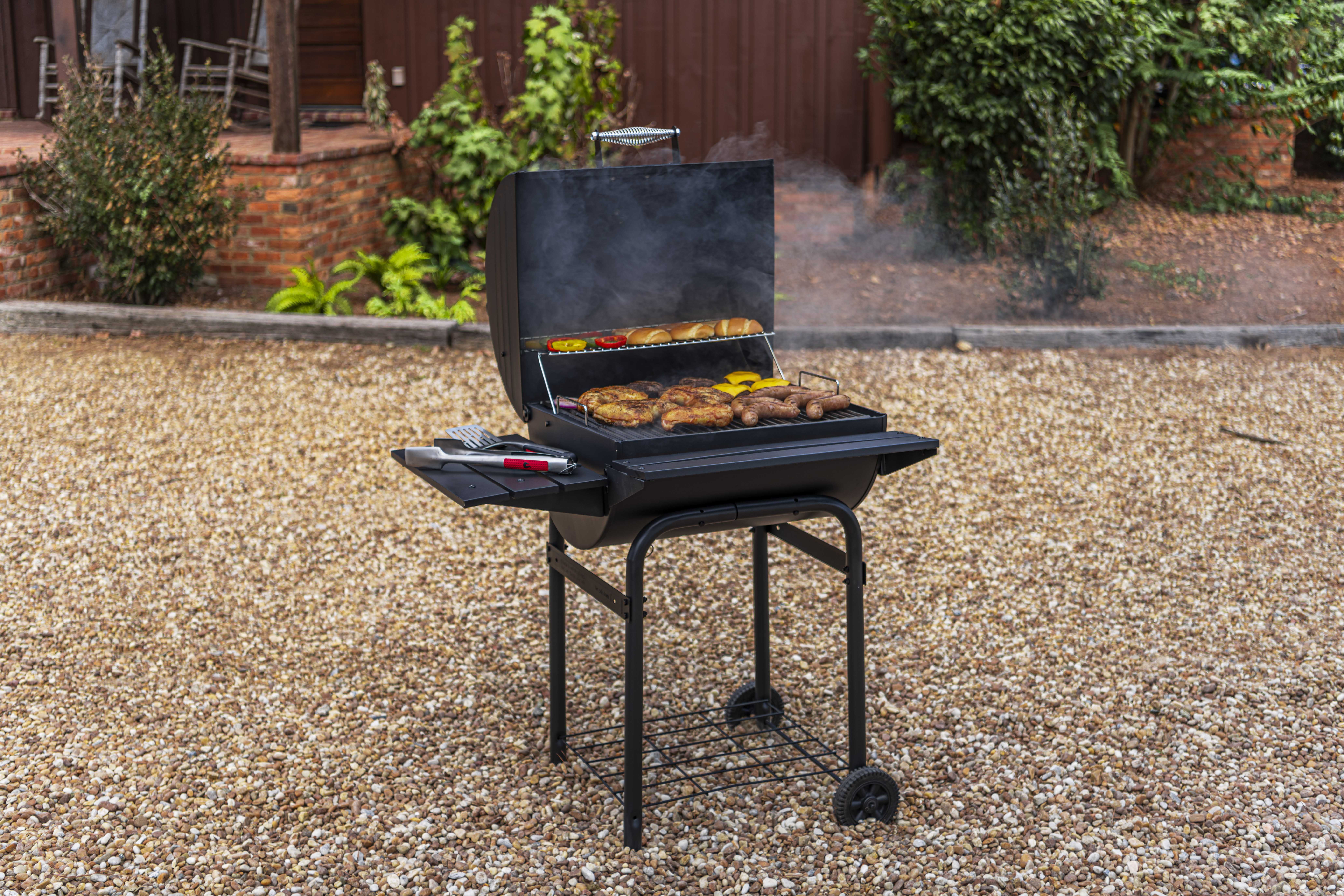 Char-Broil 625 Charcoal Grill with Adjustable Height Pan and Ash Drawer (Black, 580 sq. in) pq0mp