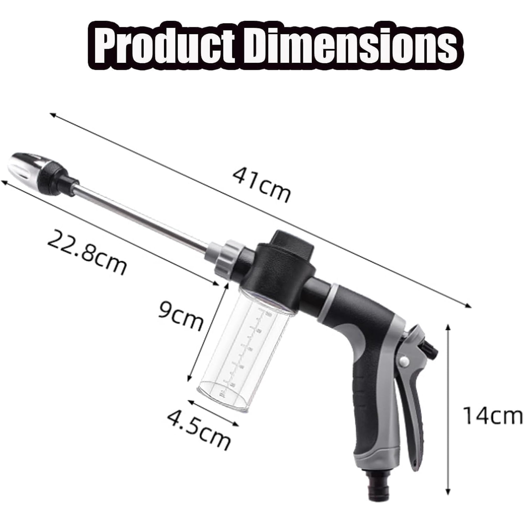 Stgrgfhy Handheld Pressure Washer, High-Pressure Cleaning Wand with 360° Rotating Nozzle and Foam Tank (Black, 1 Pack) 4j5k3