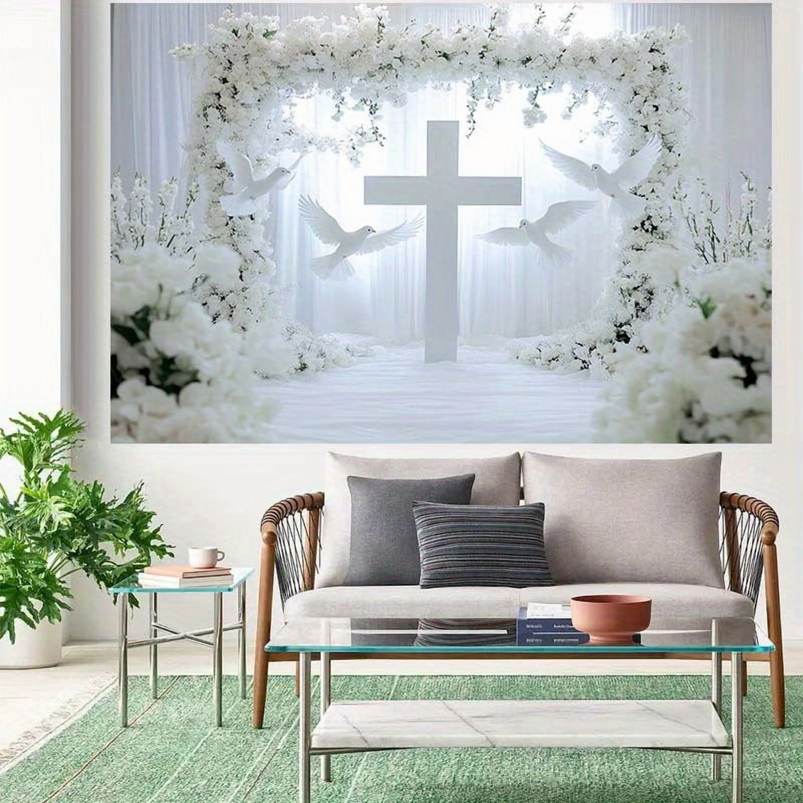SUNESTOWEL Floral Arch Wedding Backdrop Photography Background (White, 7x5 ft) fu2tj