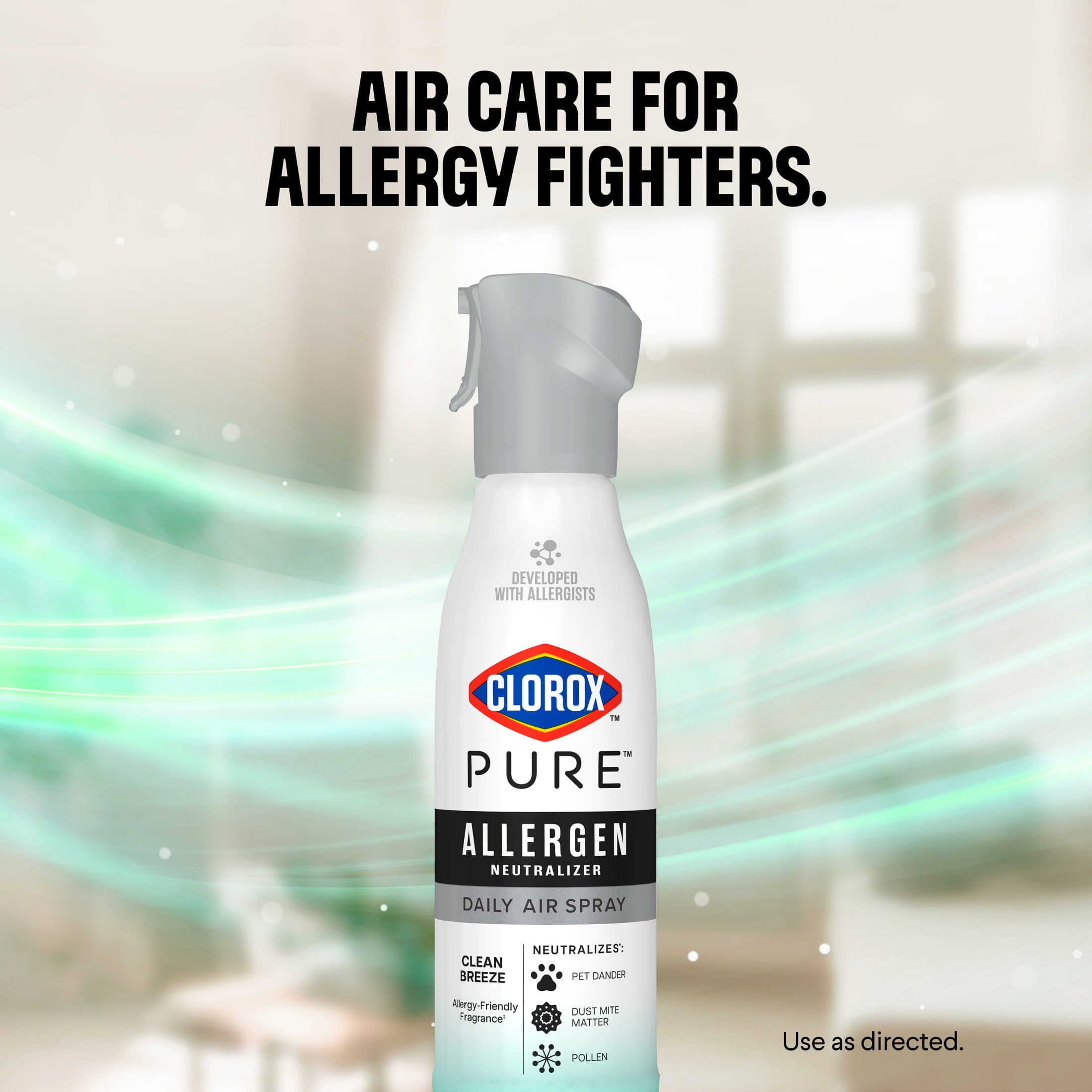 Clorox PURE Allergen Neutralizer Daily Air Spray, Clean Breeze (8 oz) 64jz6