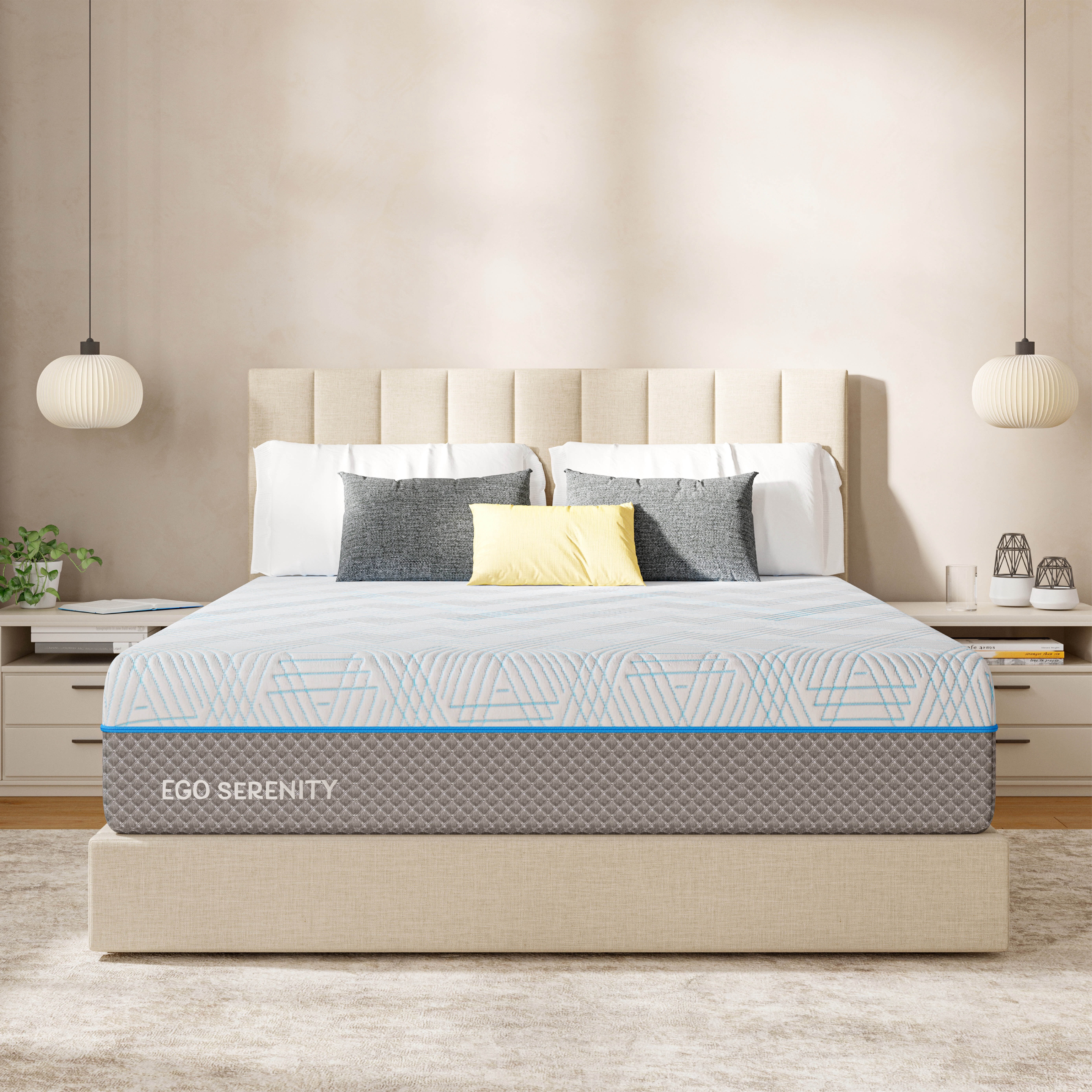 EGOHOME Serenity Queen Mattress, 10 in Gel Memory Foam Mattress, Medium-Firm Support (Queen) 62at4
