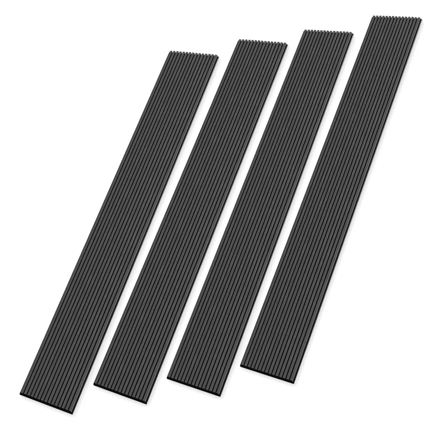 Easy4Home Soundproof Wood Slat Acoustic Wall Panels (Dark Gray, 4-Pack, 106 in x 12.6 in) qyprz