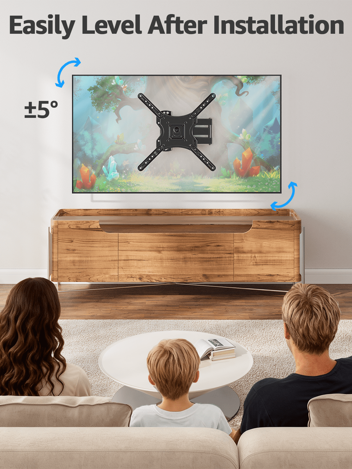 Mount Pro Full Motion TV Wall Mount for 26-60 in Flat Curved TVs, Heavy-Duty Articulating Arm with Swivel and Tilt (77 lb) 6qykt