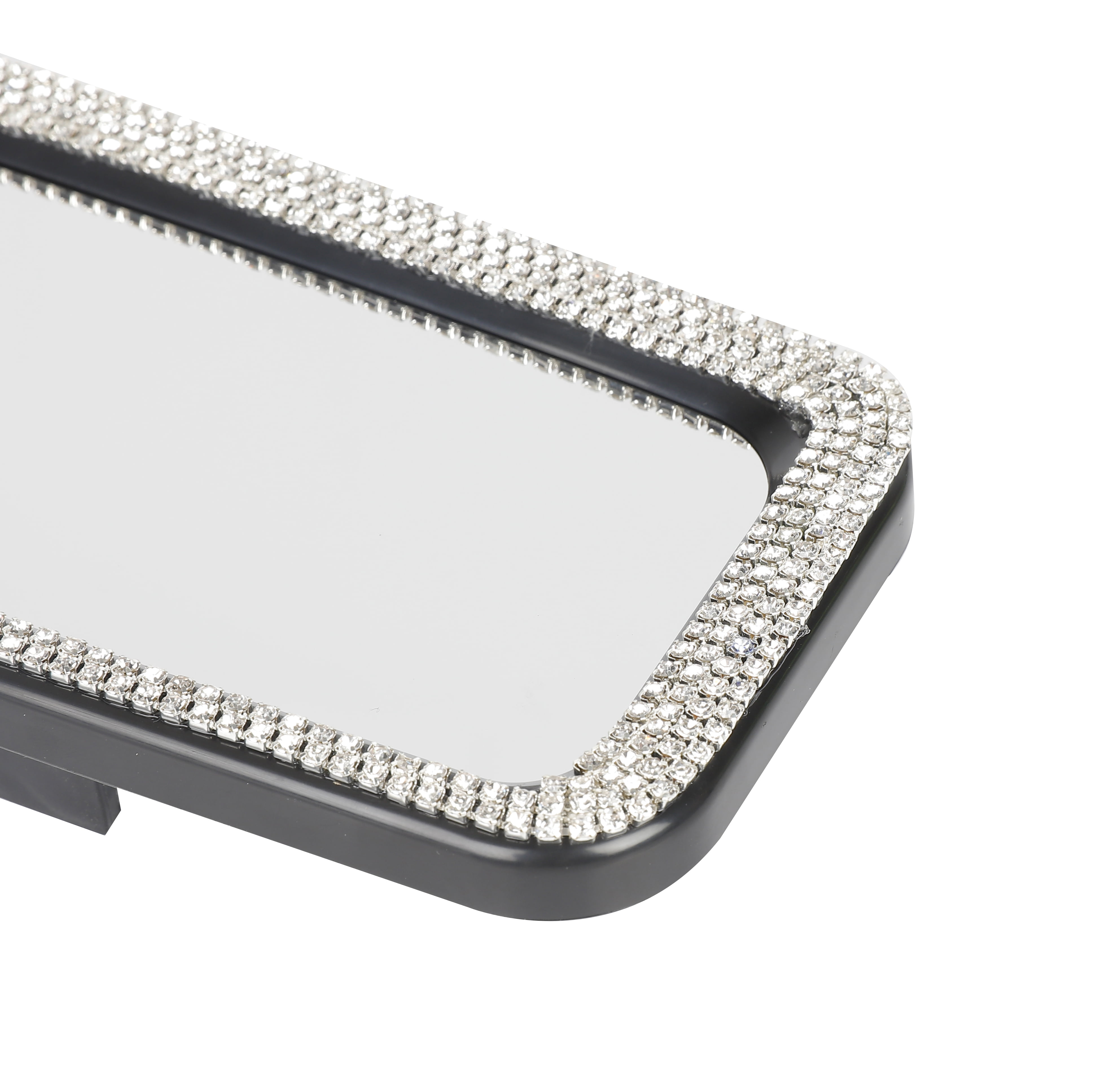 Auto Drive Rhinestone Rear View Mirror, Universal Clip-on Interior Accessory (Silver, 11.5 in) cp9rv