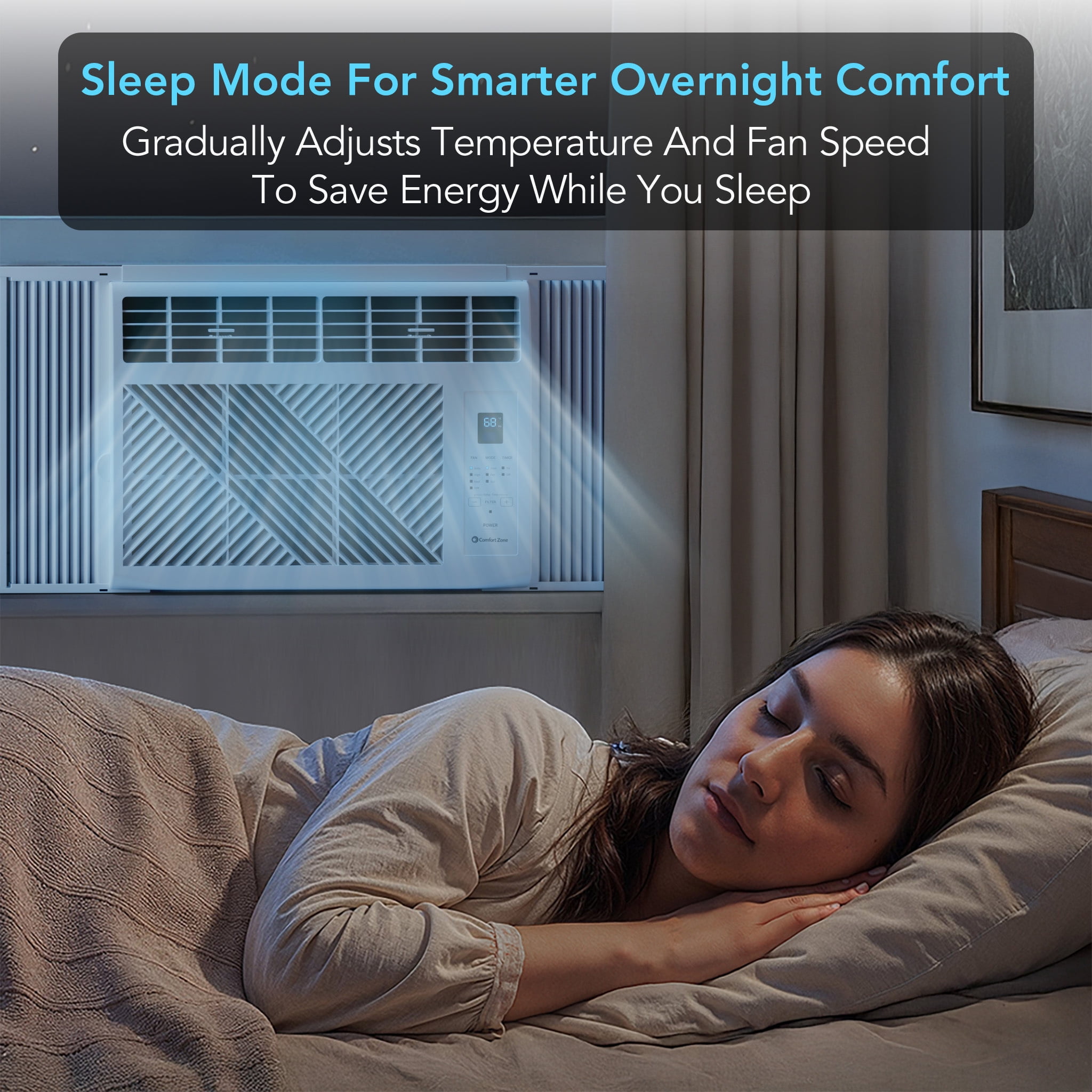 Comfort Zone 5,000 BTU Window Mounted Air Conditioner with Remote Control (White, 250 sq ft) y682z