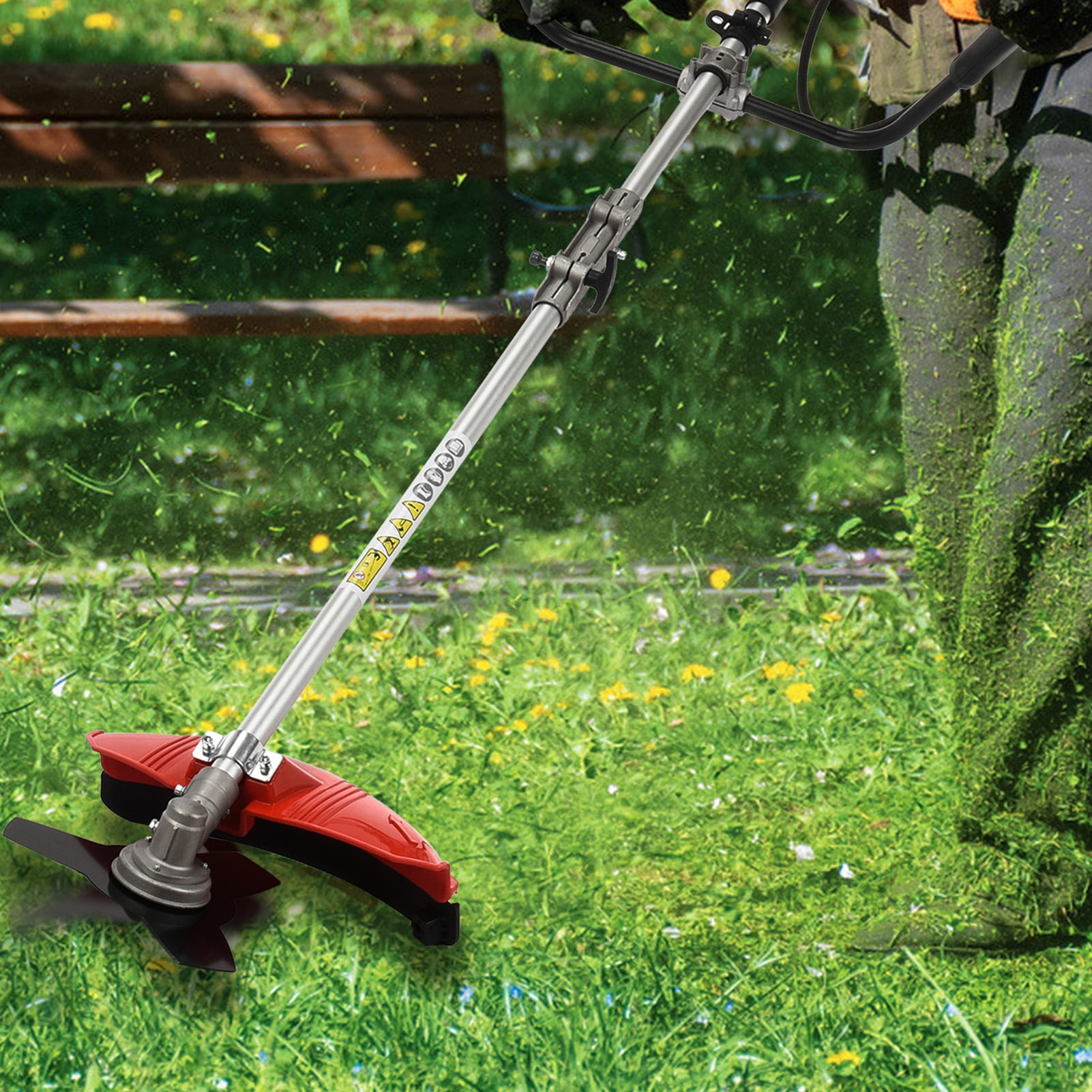 Bestolf 52cc 2-Stroke Gas Powered 2-in-1 String Trimmer and Brush Cutter (Red, 52cc Engine) ux4ru