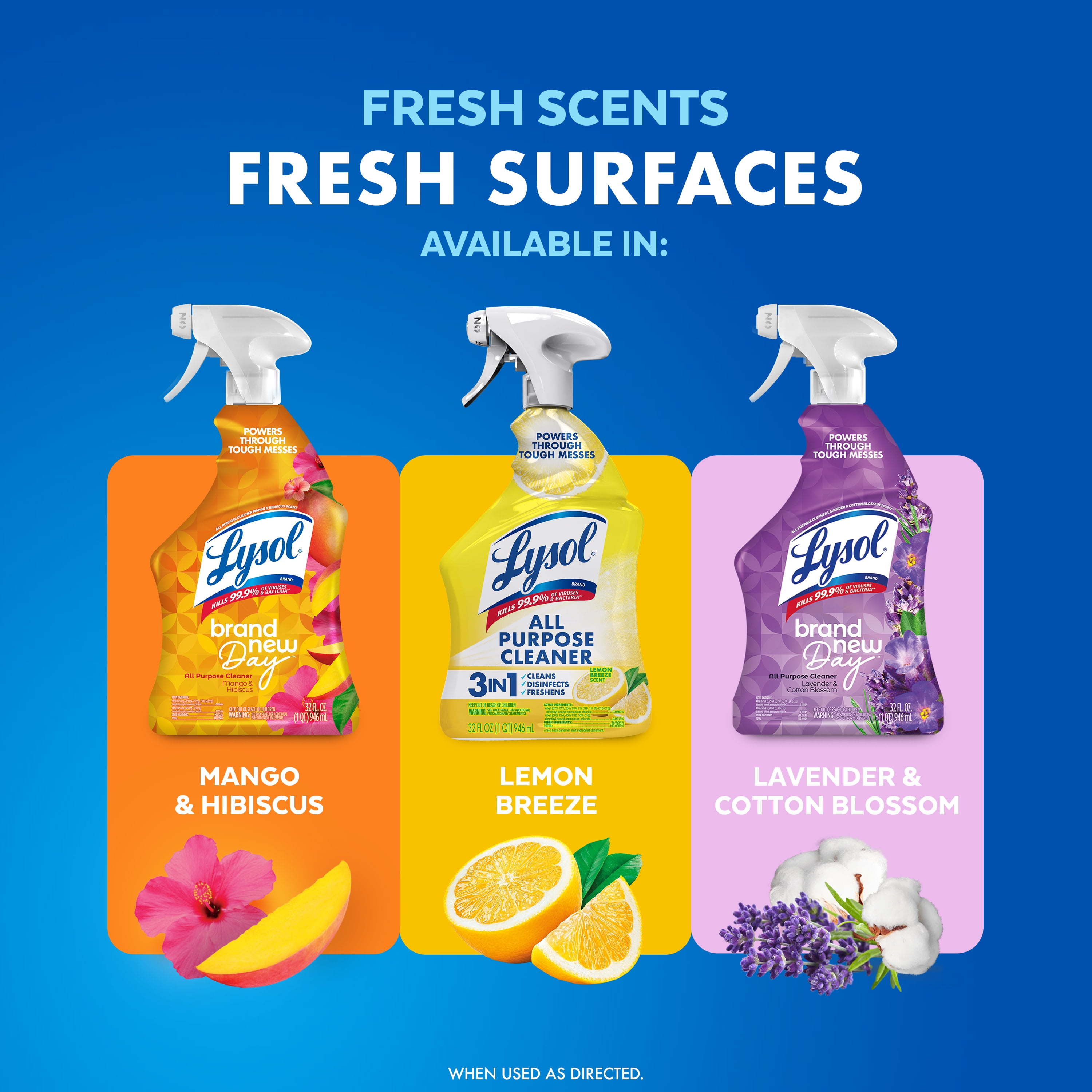 Lysol All Purpose Cleaner Spray, Disinfectant and Sanitizer, Lemon Scent (Lemon, 64 fl oz, 2 Pack) ecf1n