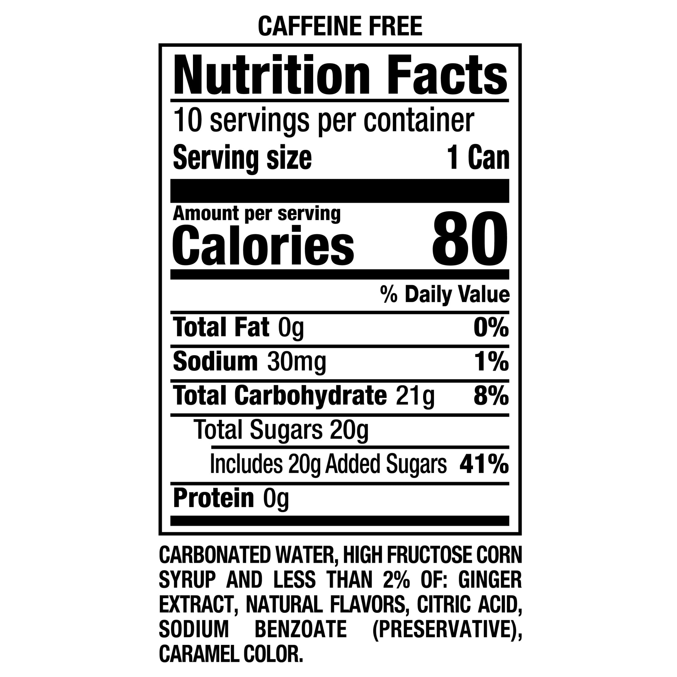 Canada Dry Caffeine Free Ginger Ale Soda (7.5 fl oz, 10 Pack) oo4k1