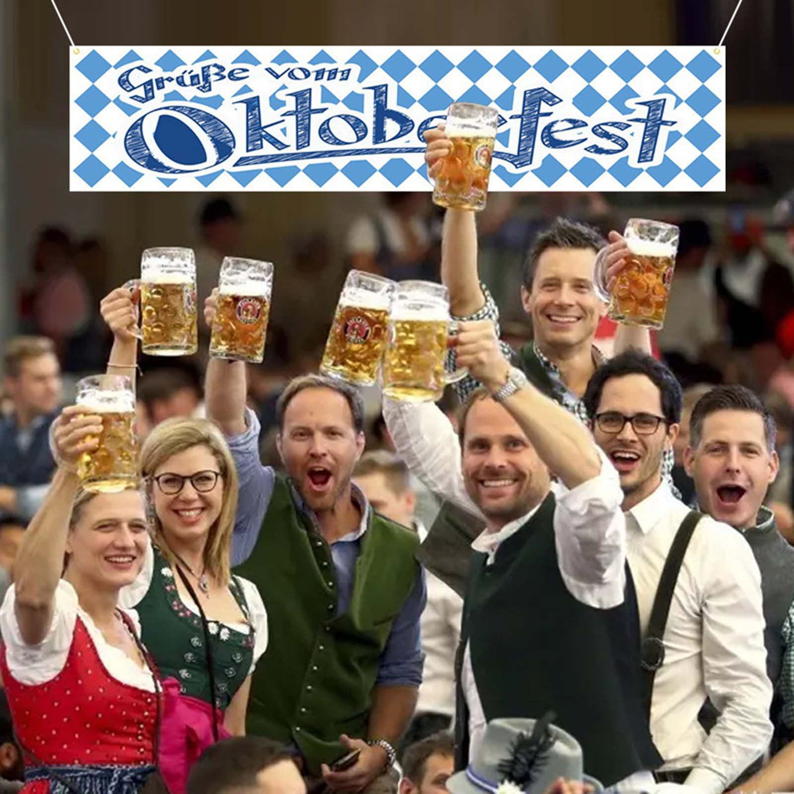 CIYISON Oktoberfest Party Banner Hanging Flag Backdrop Decoration (Multicolor, 1 Pack) ofnv7