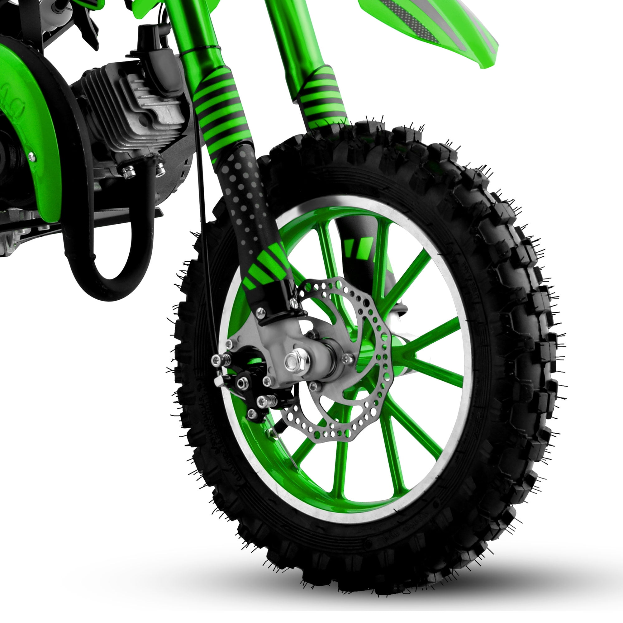 KTOEBYCO 49cc Kids Dirt Bike Gasoline Powered 2-Stroke Mini Motorcycle (Green, 0.4 gal Fuel Capacity) zn1m7