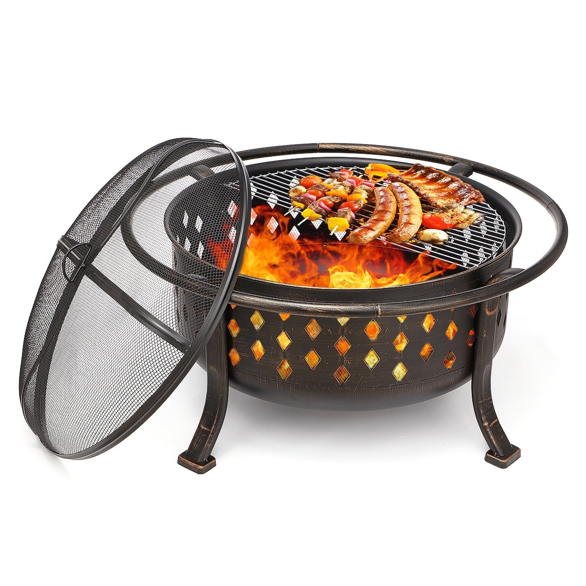 KingSo Wood Burning Fire Pit for Outdoor Patio and Backyard (Oil-Rubbed Bronze, 36 in) z9ys8