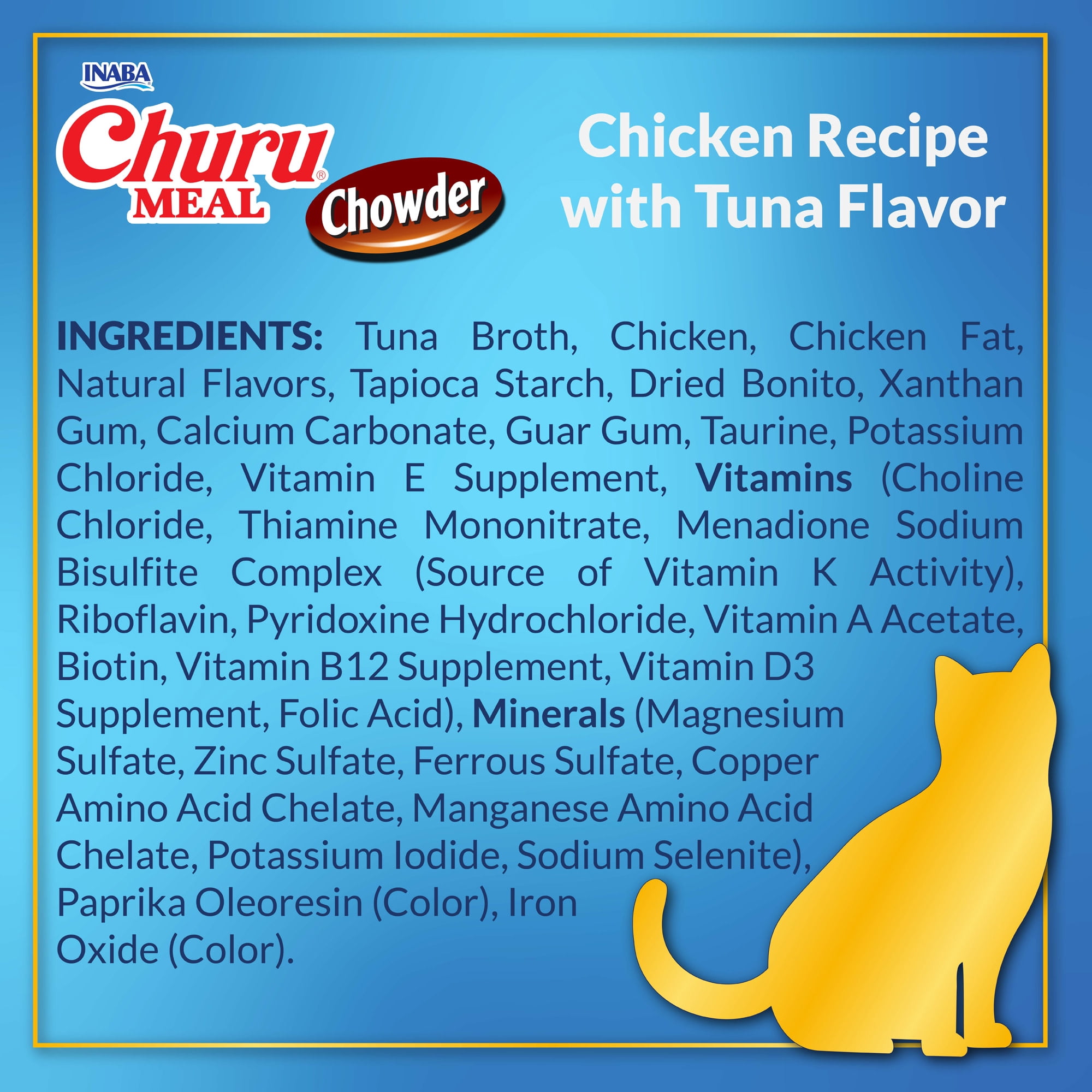 Inaba Churu Meal Chowder Adult Wet Cat Food, Chicken Recipe with Tuna Flavor (2.29 oz) qev62