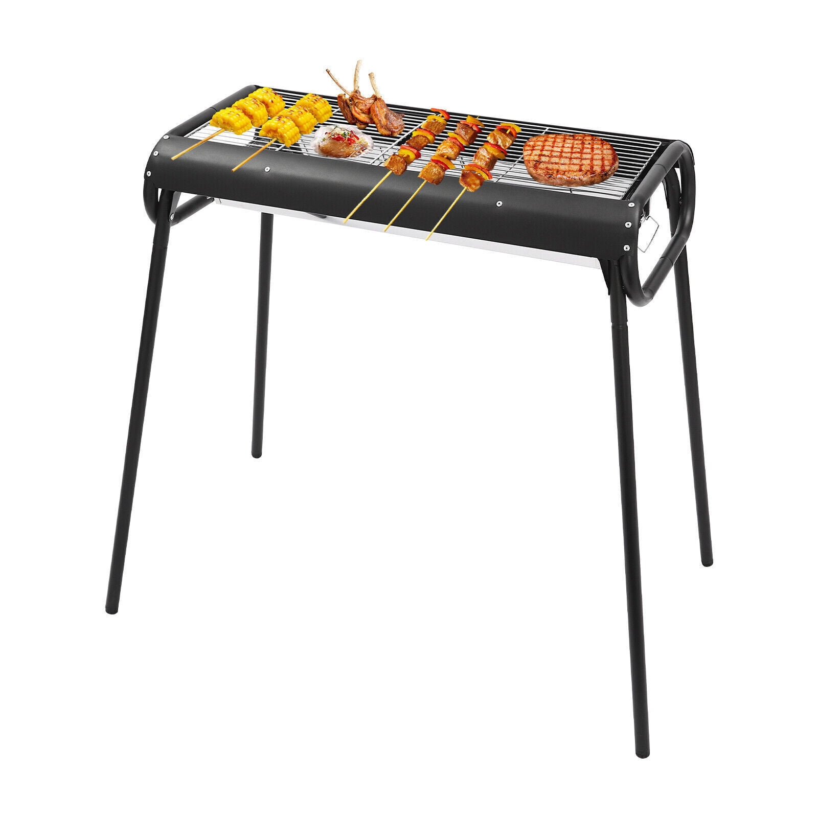 Generic Portable Charcoal Grill Outdoor BBQ Griddle with Detachable Design (Black, 28.74 x 14.57 x 32.28 in) r4s2v