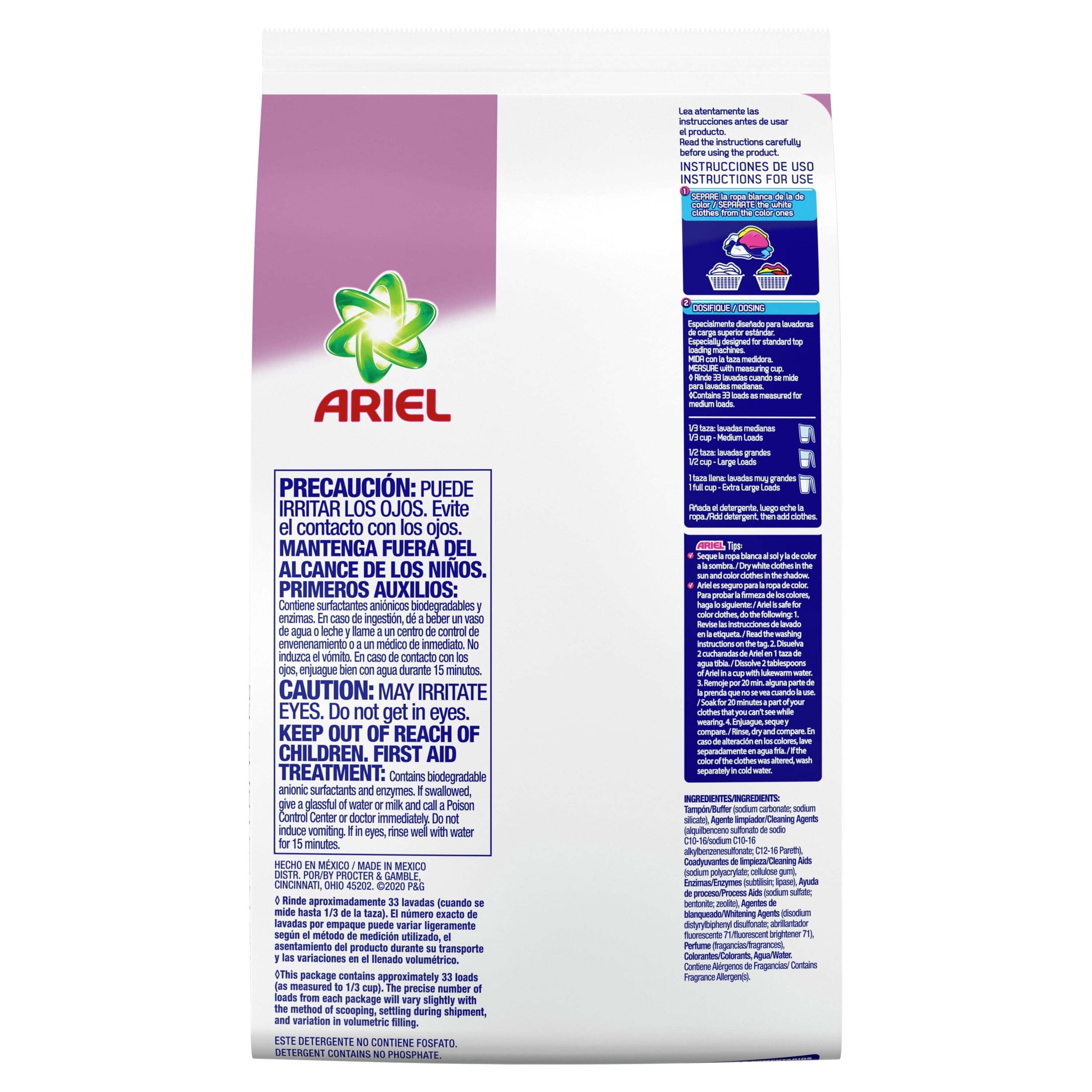 Ariel Laundry Detergent Powder with Downy Freshness, Deep Cleaning Formula (6 Pack, 52 oz per pack) 043zz