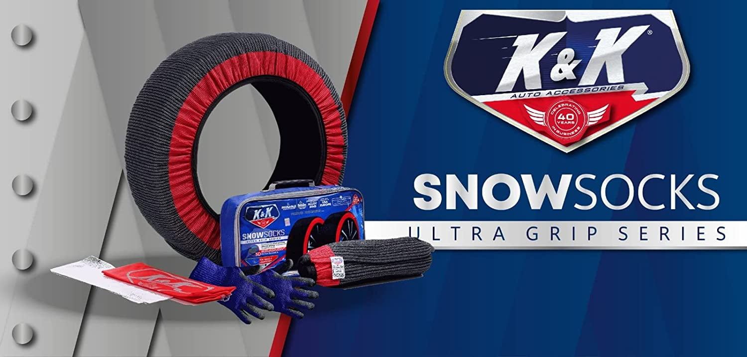 KNK Boutique Snow Socks Pro Series Tire Traction Device (Medium) 6xidb