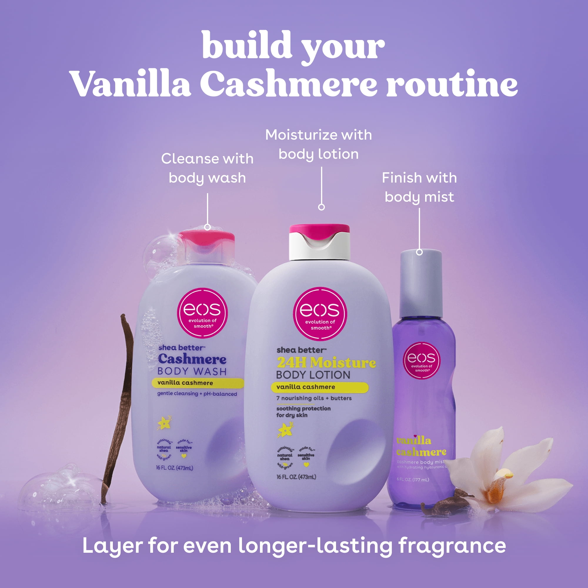 eos Shea Better Body Lotion, Vanilla Cashmere, Deep Hydration for Dry Skin (16 fl oz) u23lw
