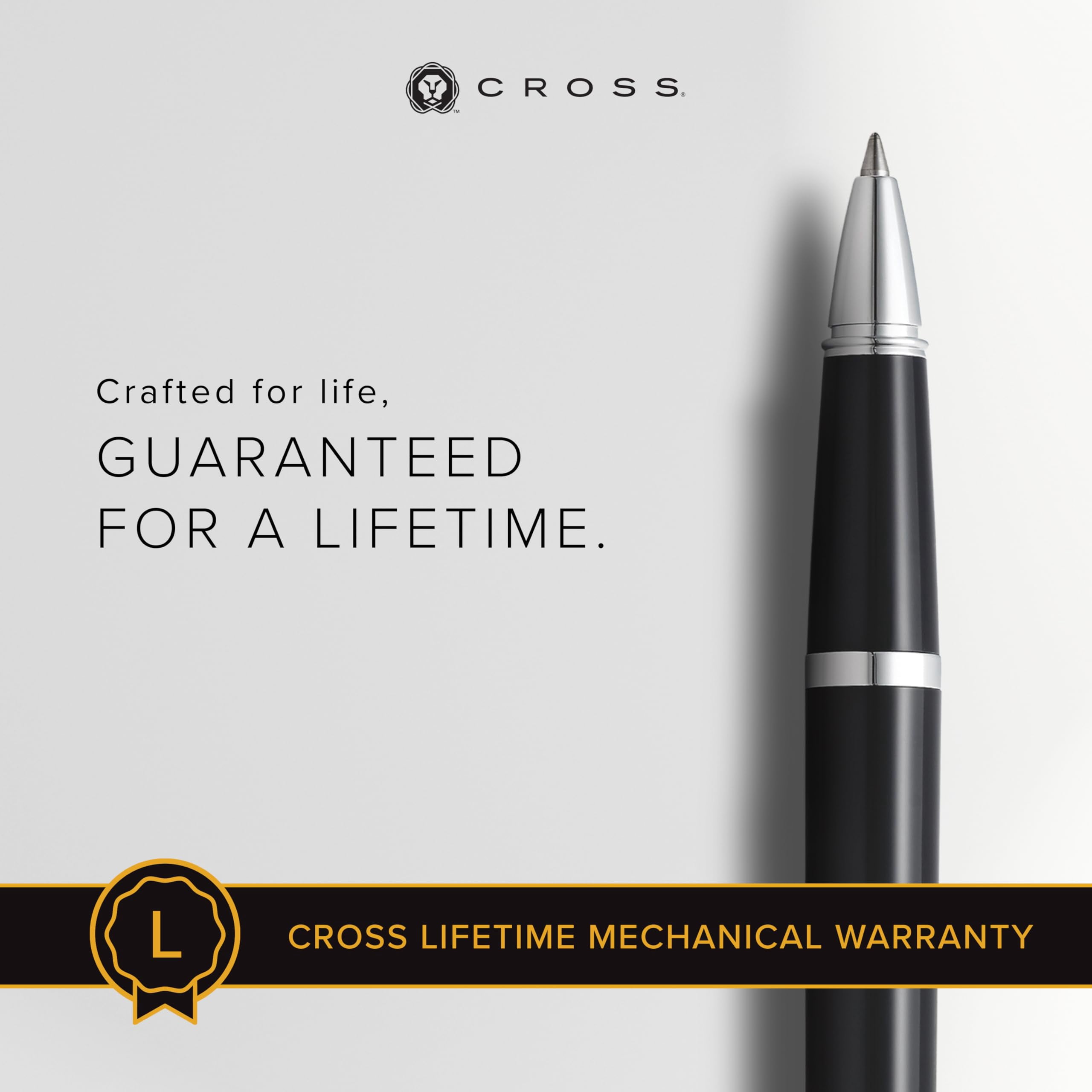 Cross Bailey Light Rollerball Pen, Glossy Black Resin, Medium Point (1 Pen) ac1hg