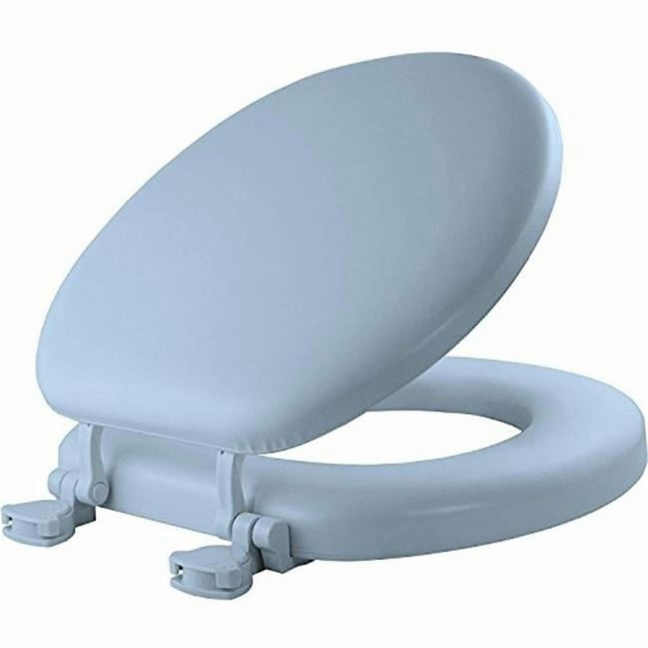 Chesterfield Round Soft Toilet Seat, Ergonomic Bathroom Fixture (Sky Blue, 16.5 in) bavob